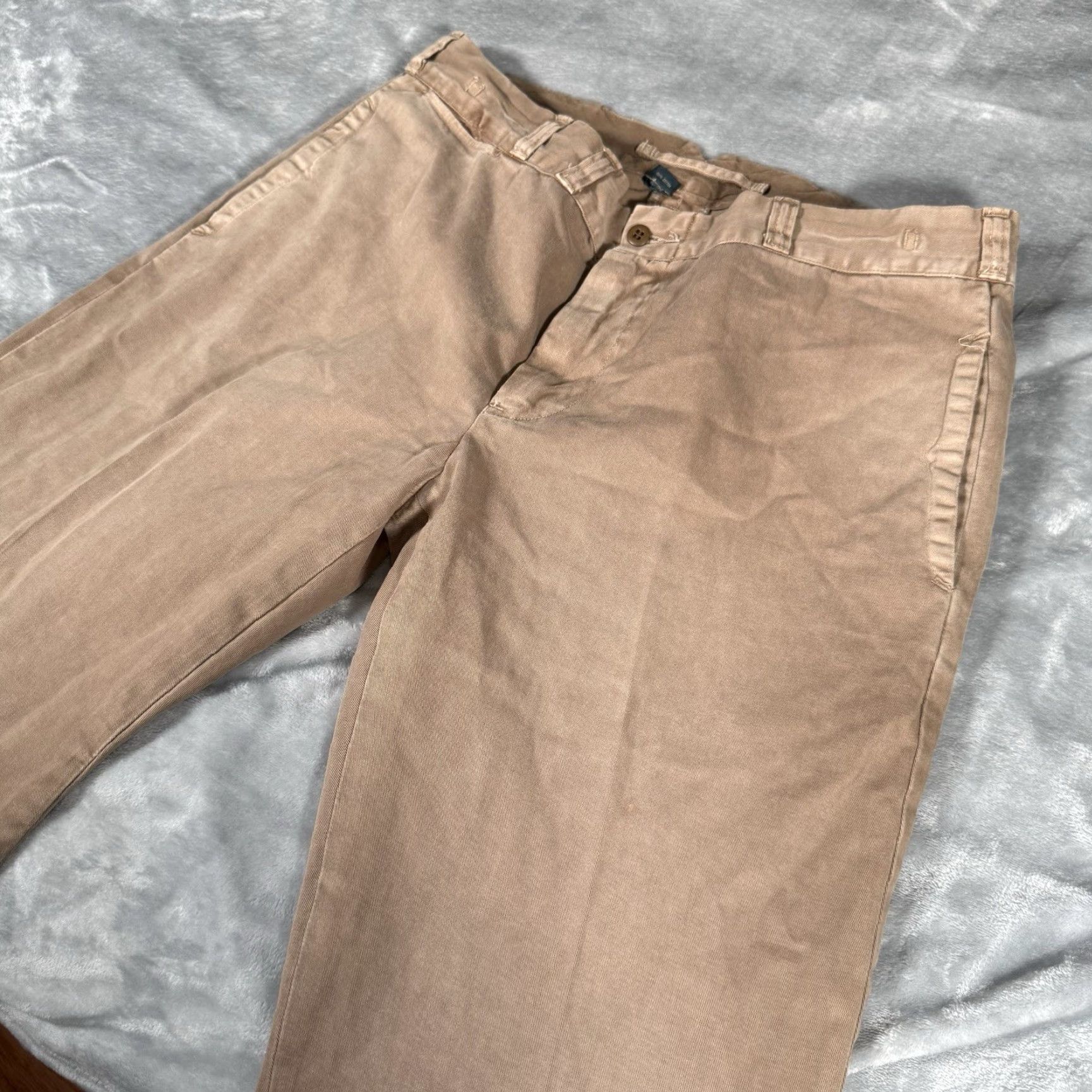 Polo Ralph Lauren VINTAGE Polo Ralph Lauren Pants Men 36x32 Khakis Beige Pockets Zip Front Slashed Pocket Canvas Cotton Mid Rise 10-12 In Regular 32 In Inseam Size US M / EU 48-50 / 2 - 2 Thumbnail