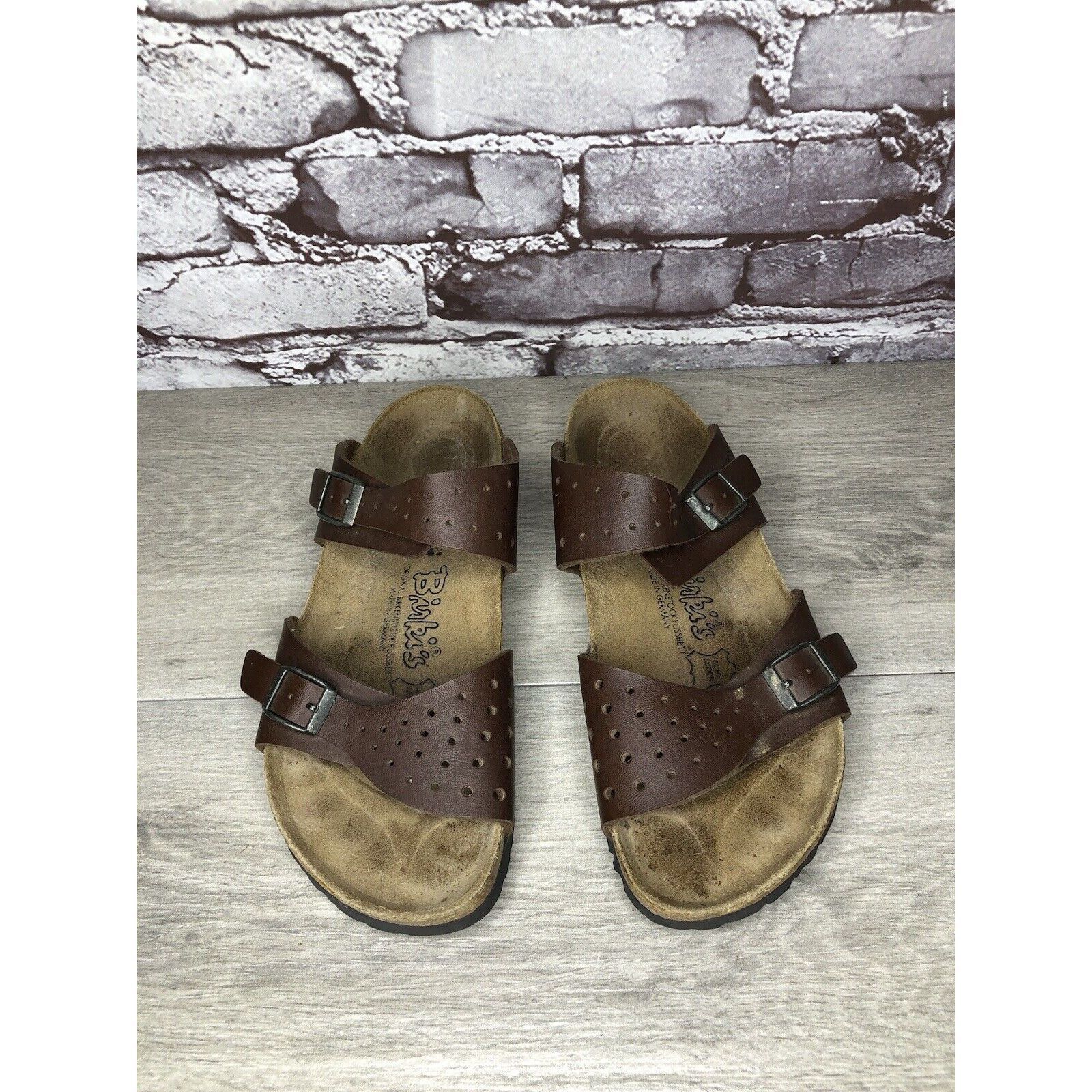 Birkenstock Birkenstock Birki's Freeport Brown Perforated Strap Sandals Size US 7 / IT 37 - 2 Thumbnail