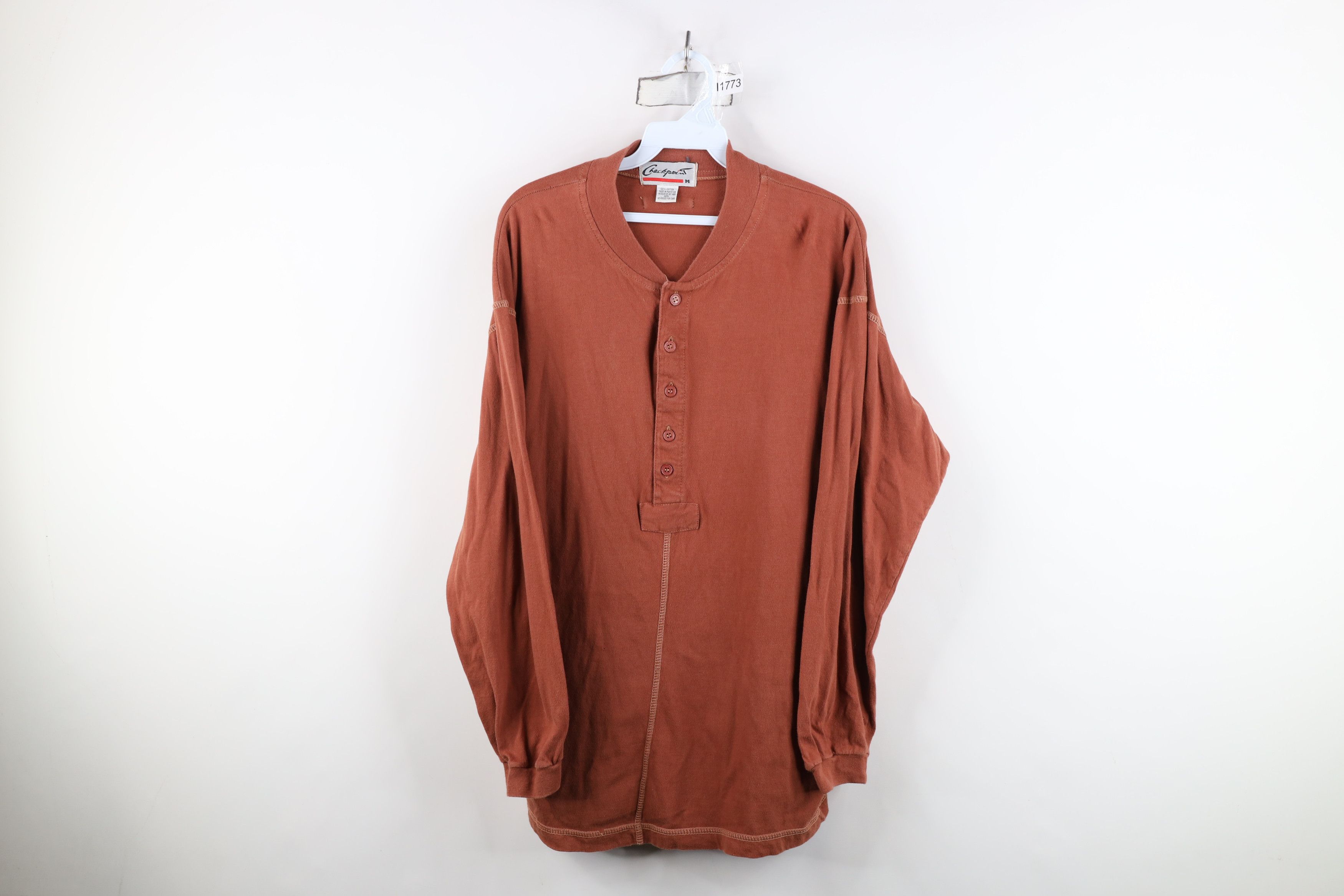 Vintage Vintage 90s Streetwear Long Sleeve Henley T-Shirt Cotton Size US M / EU 48-50 / 2 - 1 Thumbnail