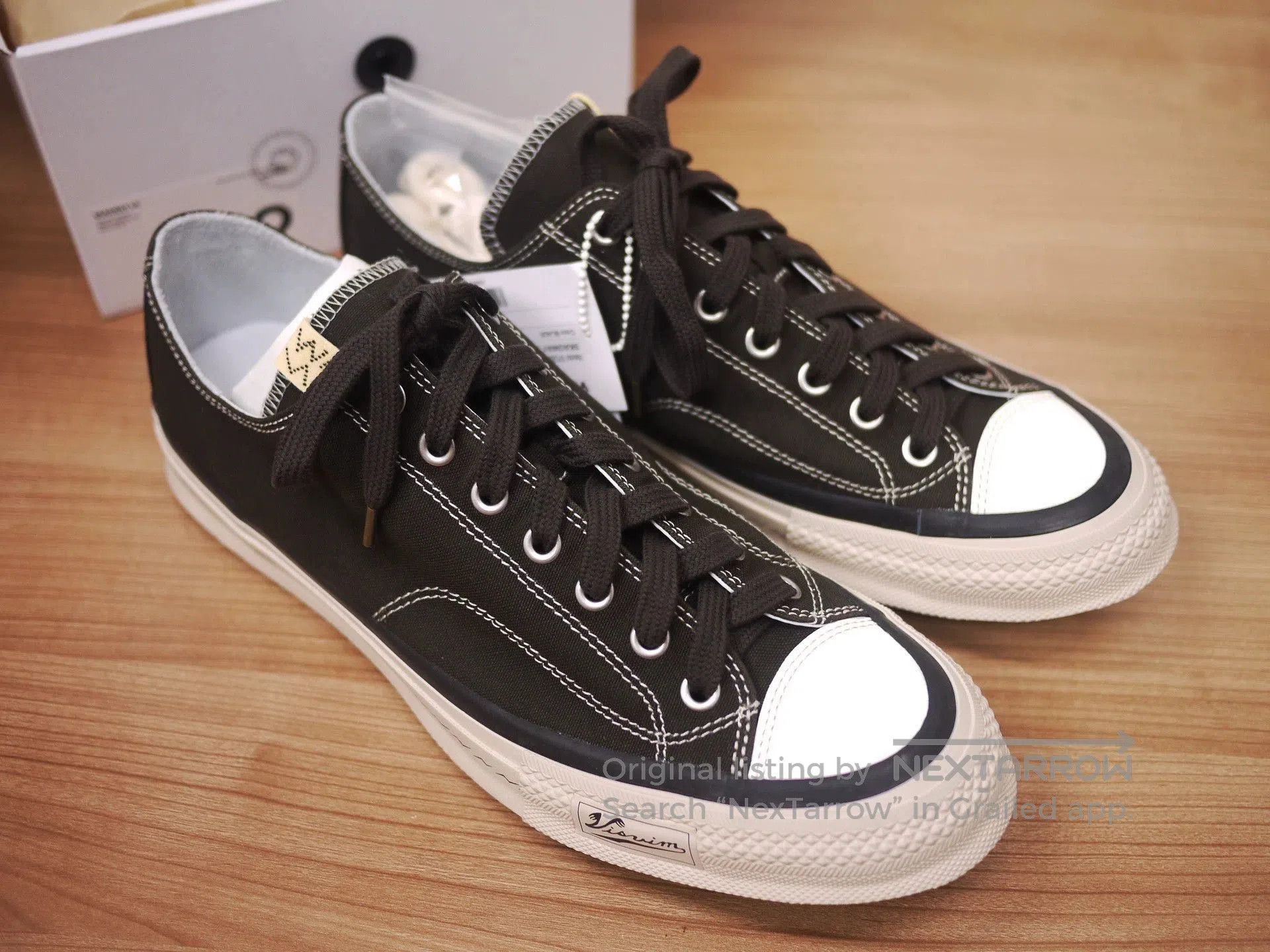 Visvim Black Low-Top Canvas Sneakers Size 12. Size US 12 / EU 45 - 2 Thumbnail