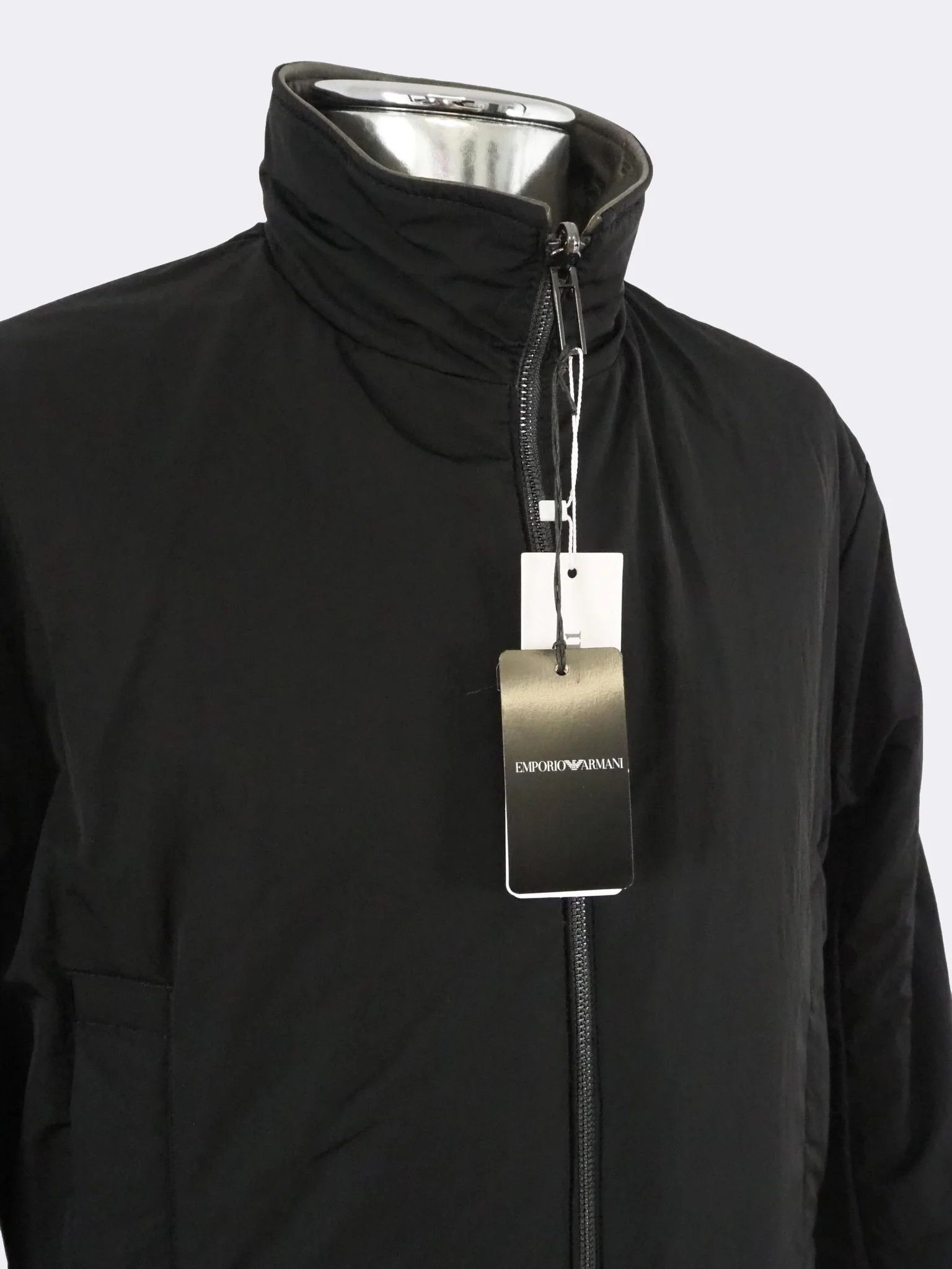 Emporio Armani Reversible Logo Embossed Lambskin Nappa Leather BomberJacket Size US M / EU 48-50 / 2 - 13 Thumbnail