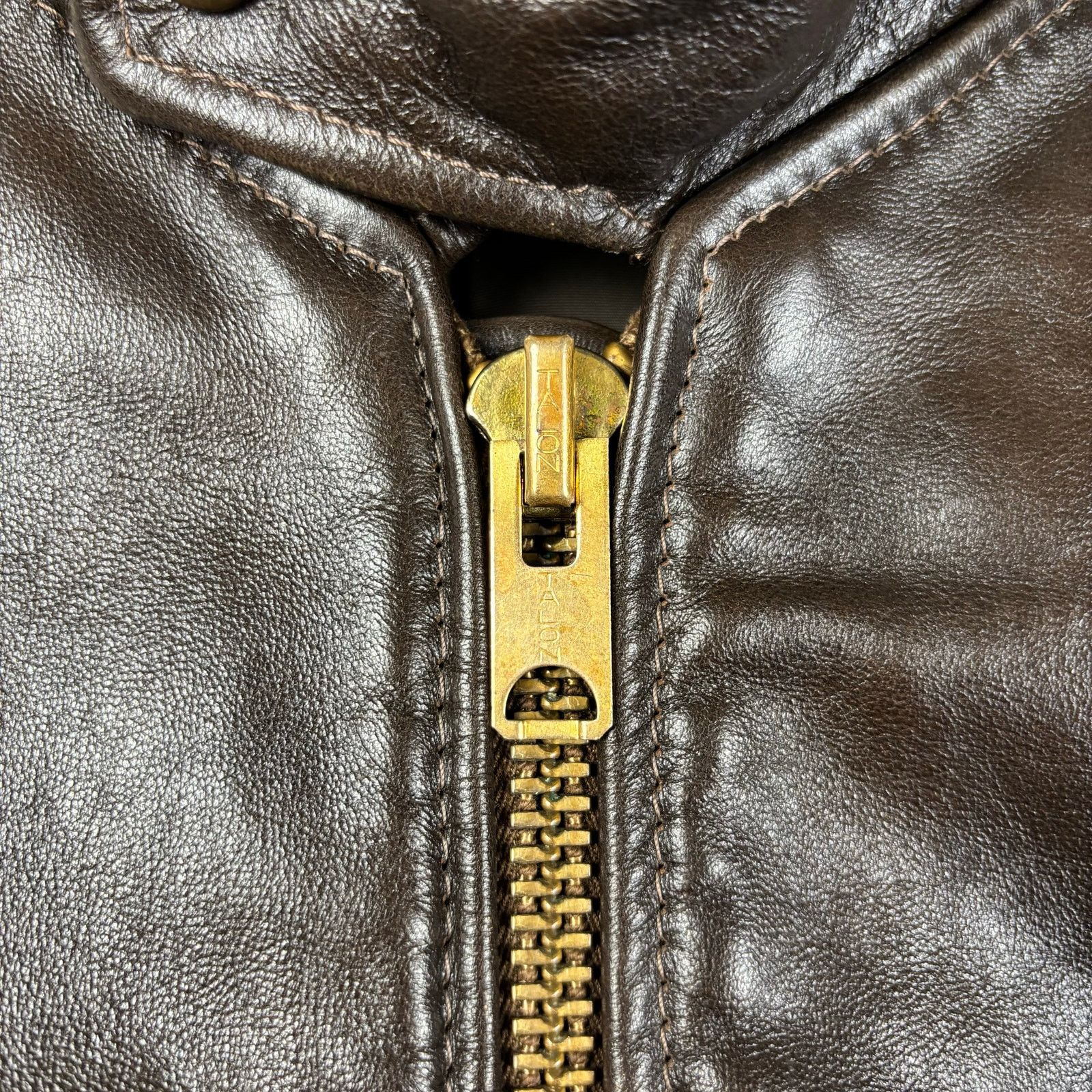 Vintage VTG 70s Brown Leather Motorcycle Talon Zipper Sz 52 Jacket Size US XL / EU 56 / 4 - 3 Thumbnail