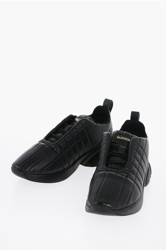 Burberry Quilted Leather Low-top Sneakers Size US 12 / EU 45 - 1 Thumbnail