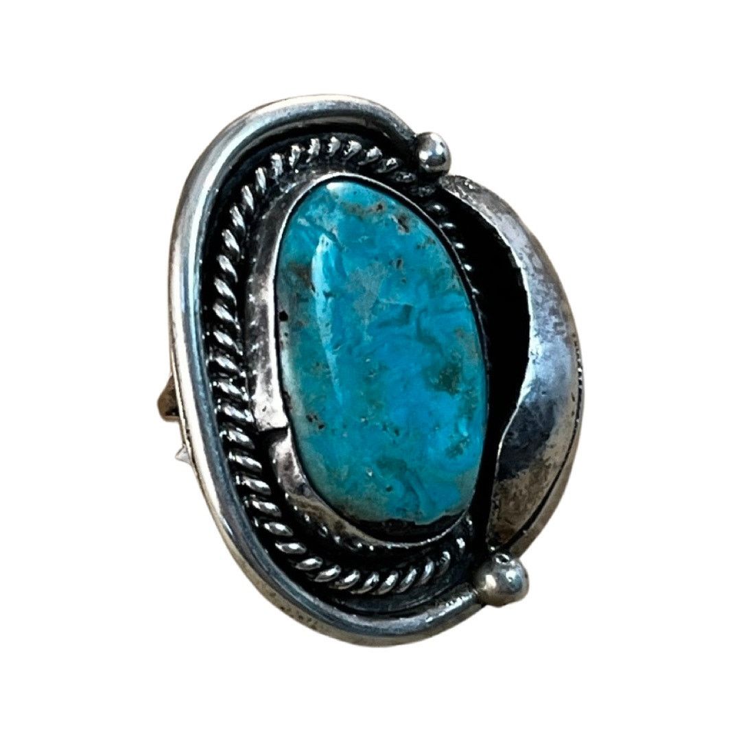 Other Vintage Blue Turquoise Sterling Silver Navajo Ring Sz 4.5 Size ONE SIZE - 2 Thumbnail