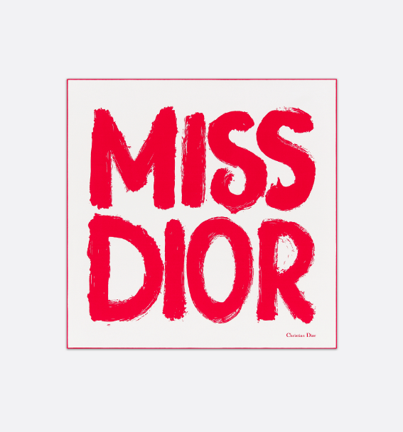 Dior o1w1db10625 Size : OS / Square Scarf in White/Red Size ONE SIZE - 2 Thumbnail