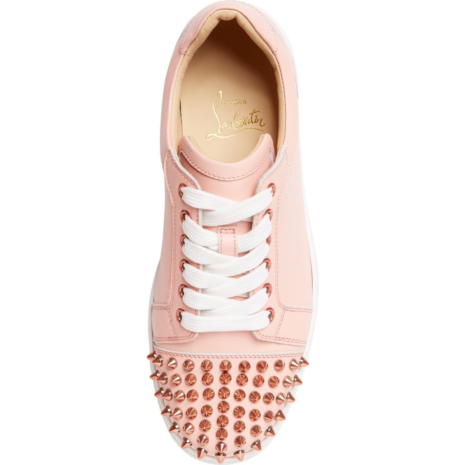 Christian Louboutin Christian Louboutin Vieira Pink Leather Flat Sneakers Size US 4 / IT 34 - 6 Thumbnail