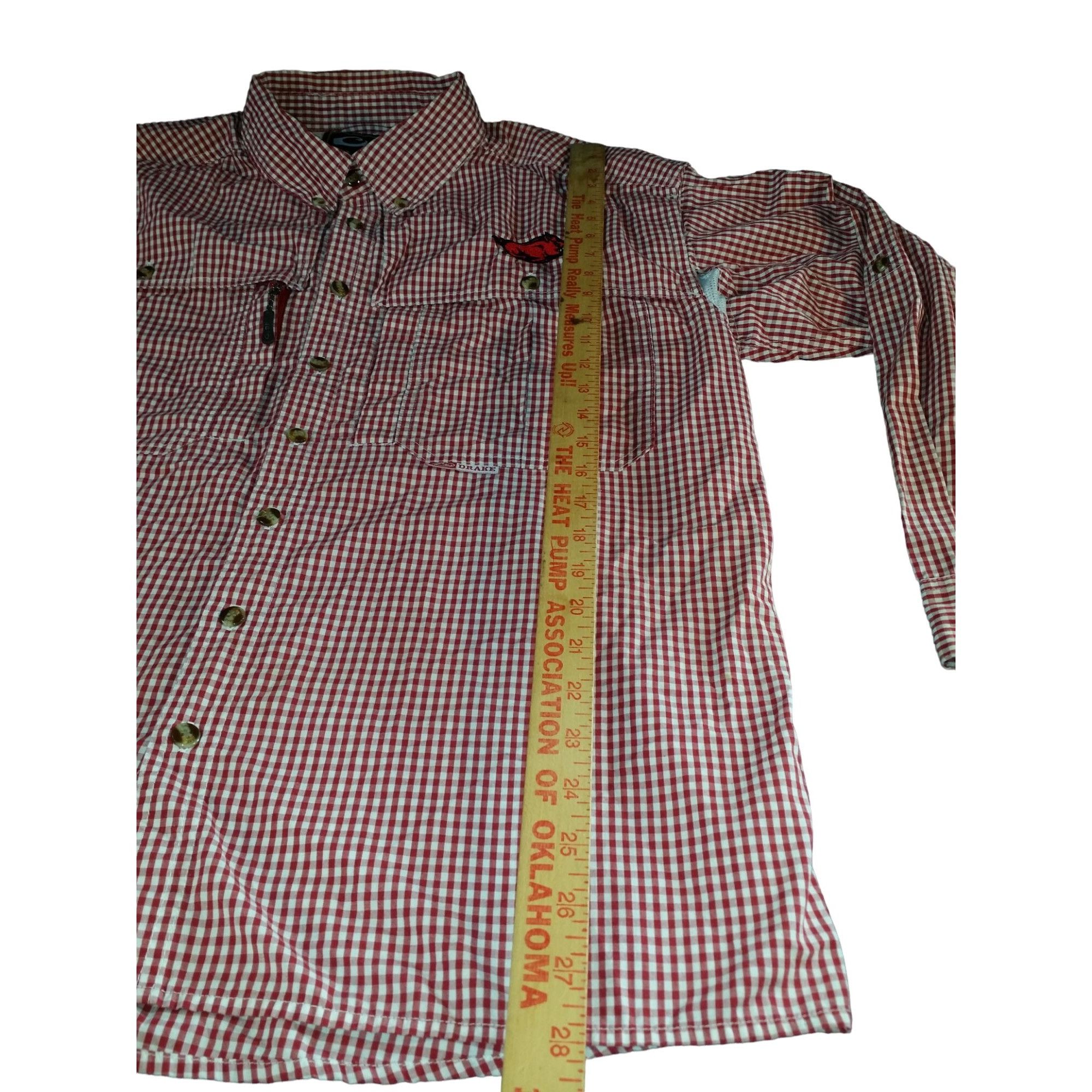 Drake Arkansas Razorbacks Fishing Button Up Shirt Men Sz M Gingham Size US M / EU 48-50 / 2 - 4 Thumbnail