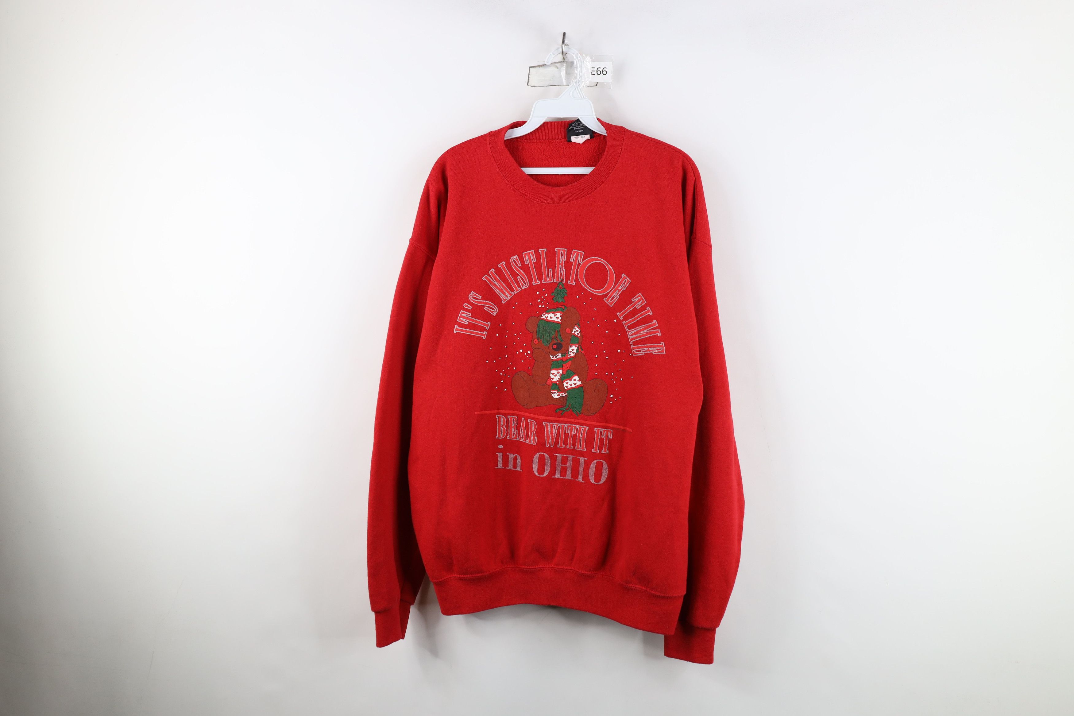 Vintage Vintage 90s Streetwear Christmas Ohio Sweatshirt USA Red Size L / US 10 / IT 46 - 1 Thumbnail