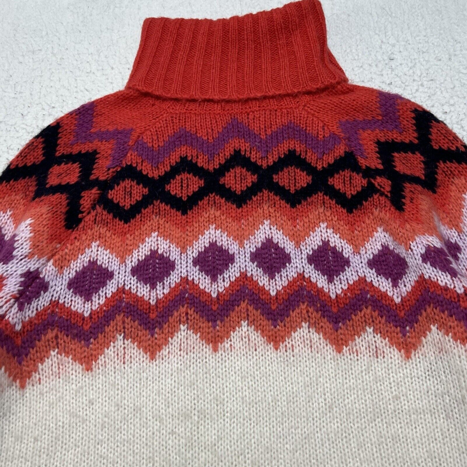Other Aerie XS Wool Mock Neck Long Sleeve Zig Zag Sweater Size XS / US 0-2 / IT 36-38 - 2 Thumbnail