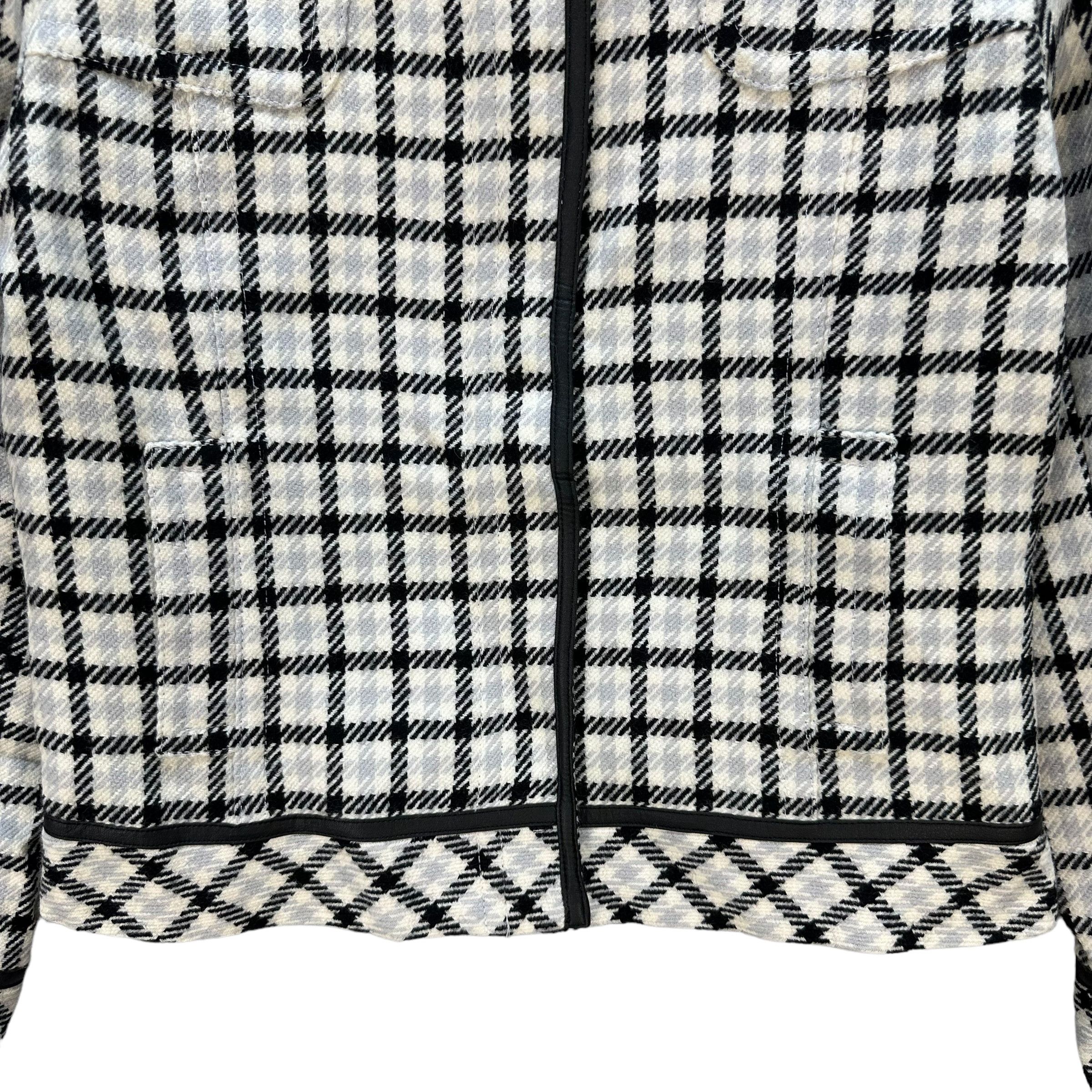 Courreges COURREGES Black White Checked Crop Jacket #A43-0988 Size S / US 4 / IT 40 - 3 Thumbnail