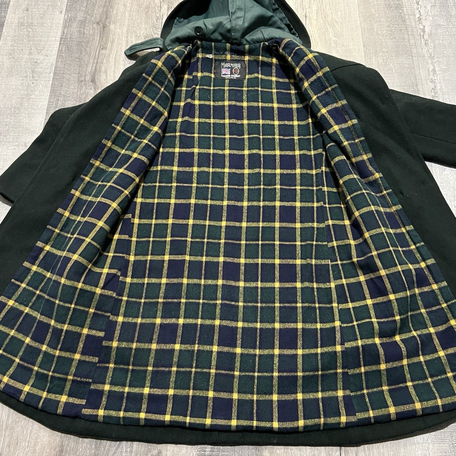 Other VTG Marmair England Made Wool Duffle Coat Plaid Lined 80s Size S / US 4 / IT 40 - 5 Thumbnail