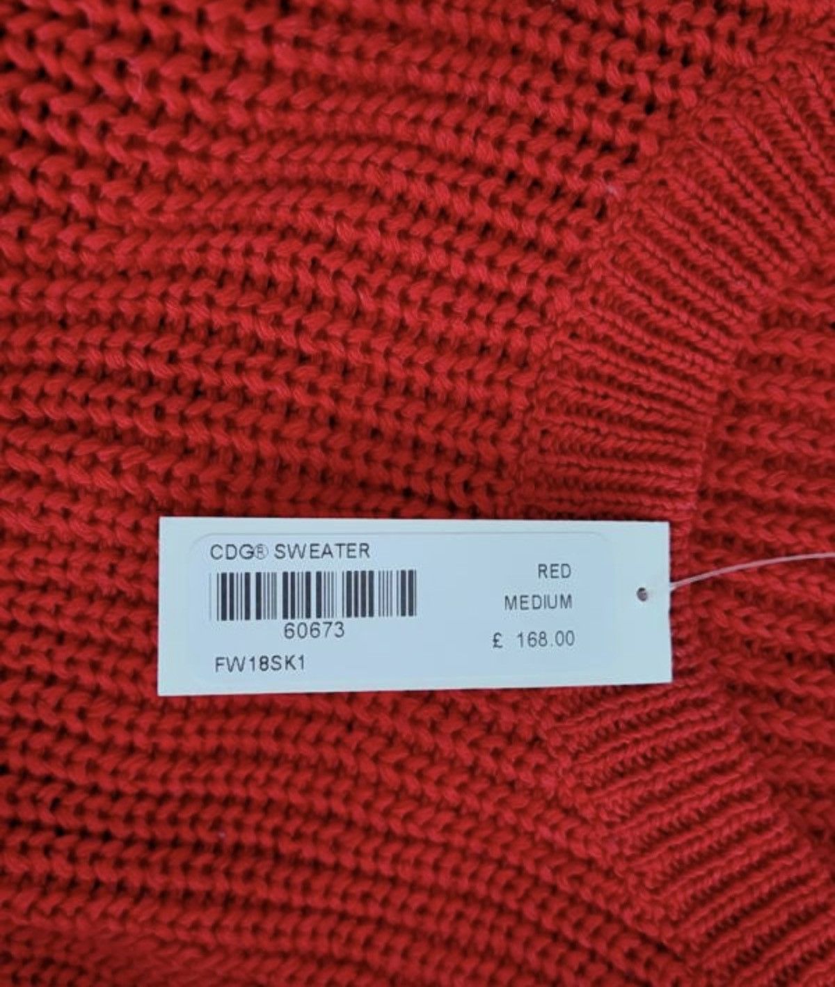 Comme des Garcons Supreme cdg red sweater pullover Size US M / EU 48-50 / 2 - 5 Thumbnail
