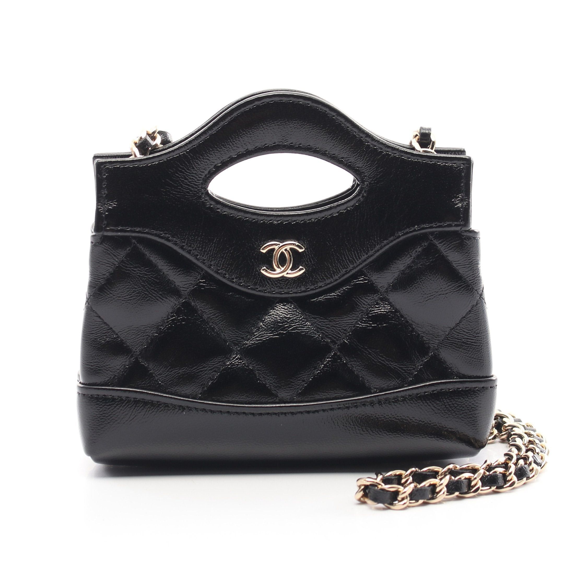 Chanel Chanel Chain Clutch Shoulder Bag Leather Black Gold Hardware Size ONE SIZE - 1 Thumbnail