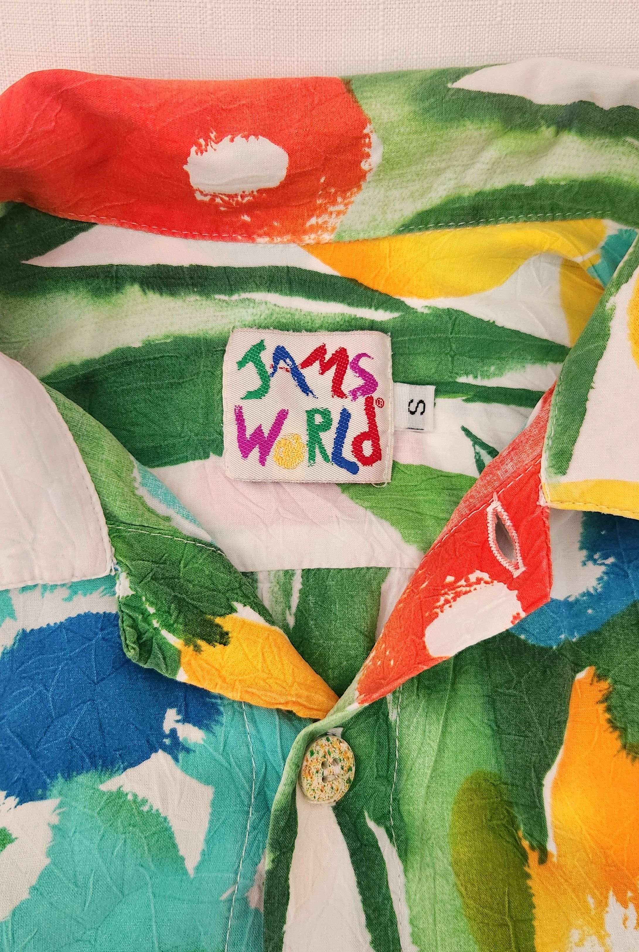 Jams World × Vintage JAMS World Vintage Shirt Men's Hawaiian Aloha Floral Button Size US S / EU 44-46 / 1 - 7 Thumbnail