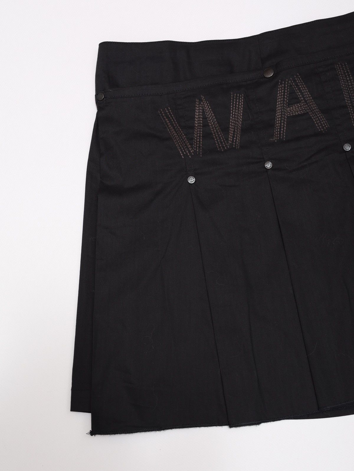 Cop Copine Cop Copine Vintage Black Skirt Walk with belt Cotton blend Size 27" / US 4 / IT 40 - 8 Thumbnail