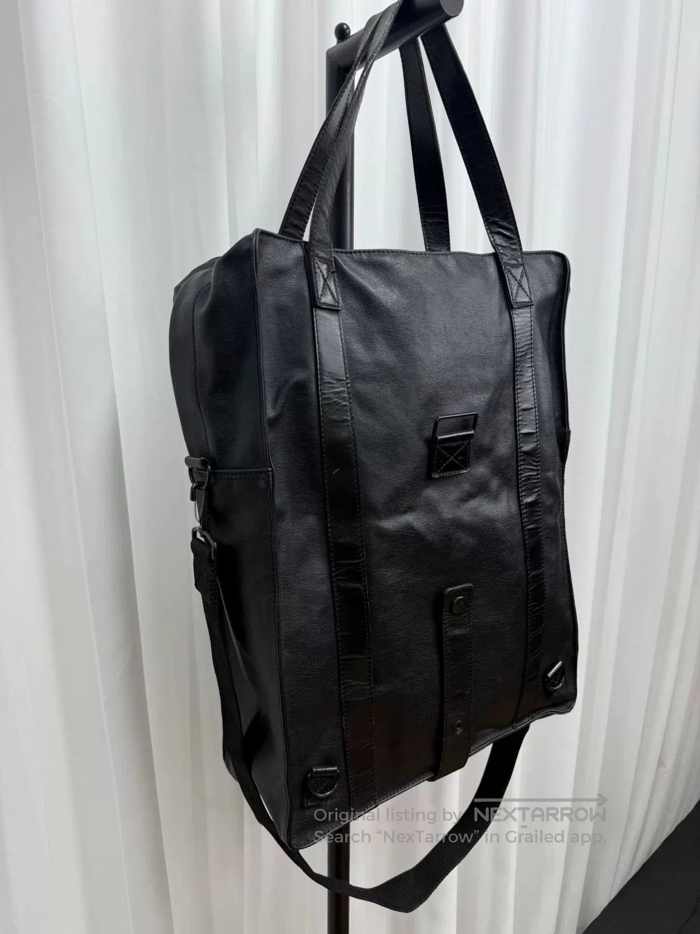 Yohji Yamamoto y's black leather tote bag for men. Size ONE SIZE - 7 Thumbnail