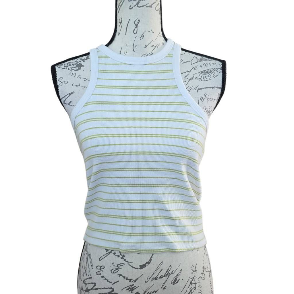 Abercrombie & Fitch Abercrombie & Fitch Women's Size Medium White Green Striped Size M / US 6-8 / IT 42-44 - 1 Thumbnail