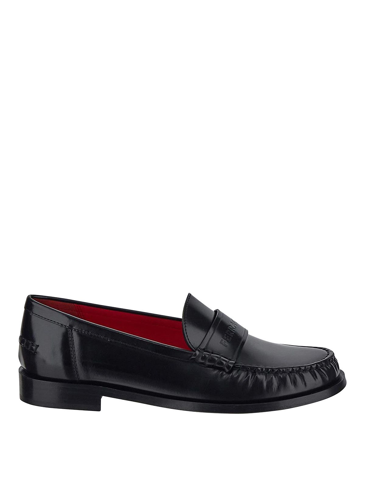 Salvatore Ferragamo o1s1rm0824 Irina Leather Loafers in Black Size US 9.5 / IT 39.5 - 1 Thumbnail