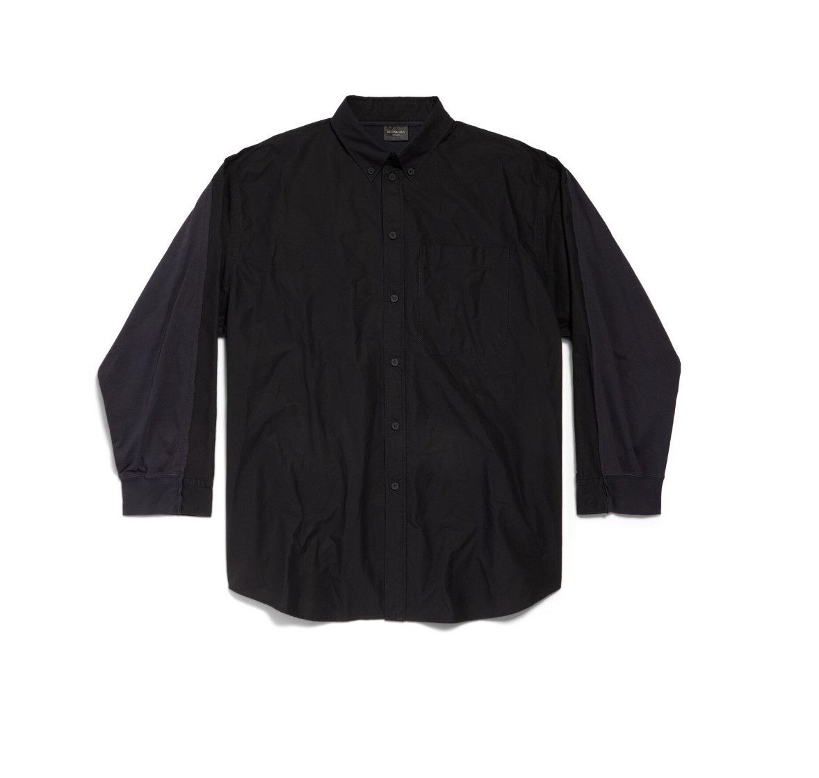 Balenciaga o1tr1nto1025 Stencil Type Hybrid Shirt Oversized in Black Size US M / EU 48-50 / 2 - 1 Thumbnail