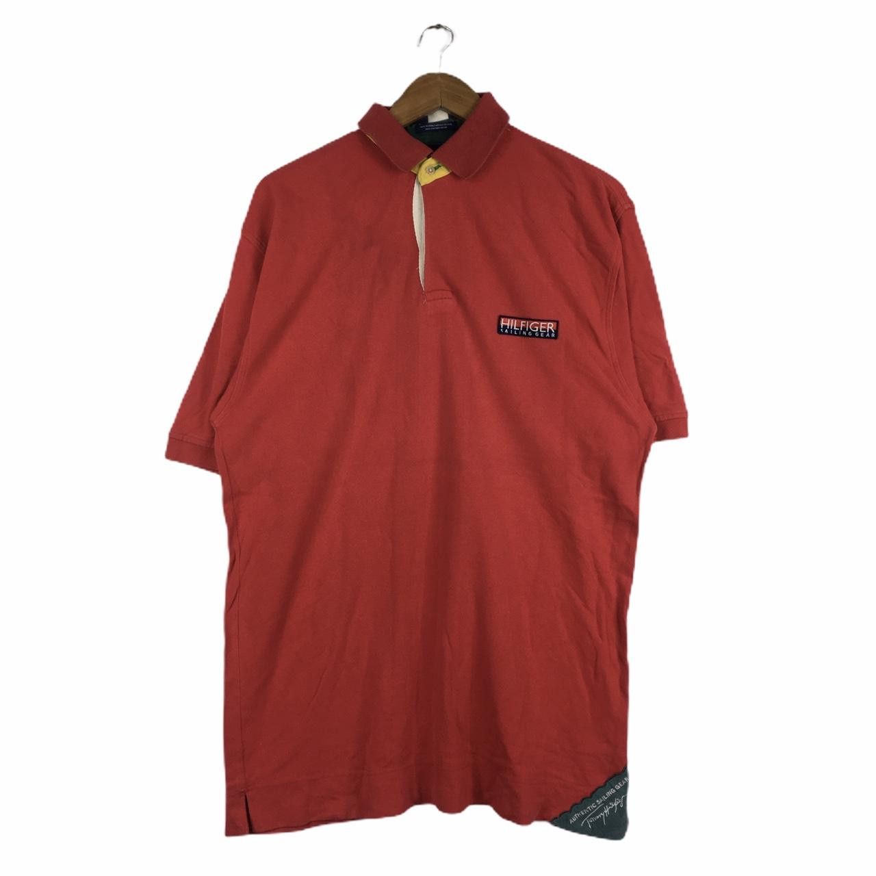 Tommy Hilfiger Vtg TOMMY HILFIGER Sailing Gear Striped Red Flag Polo Size US L / EU 52-54 / 3 - 1 Thumbnail