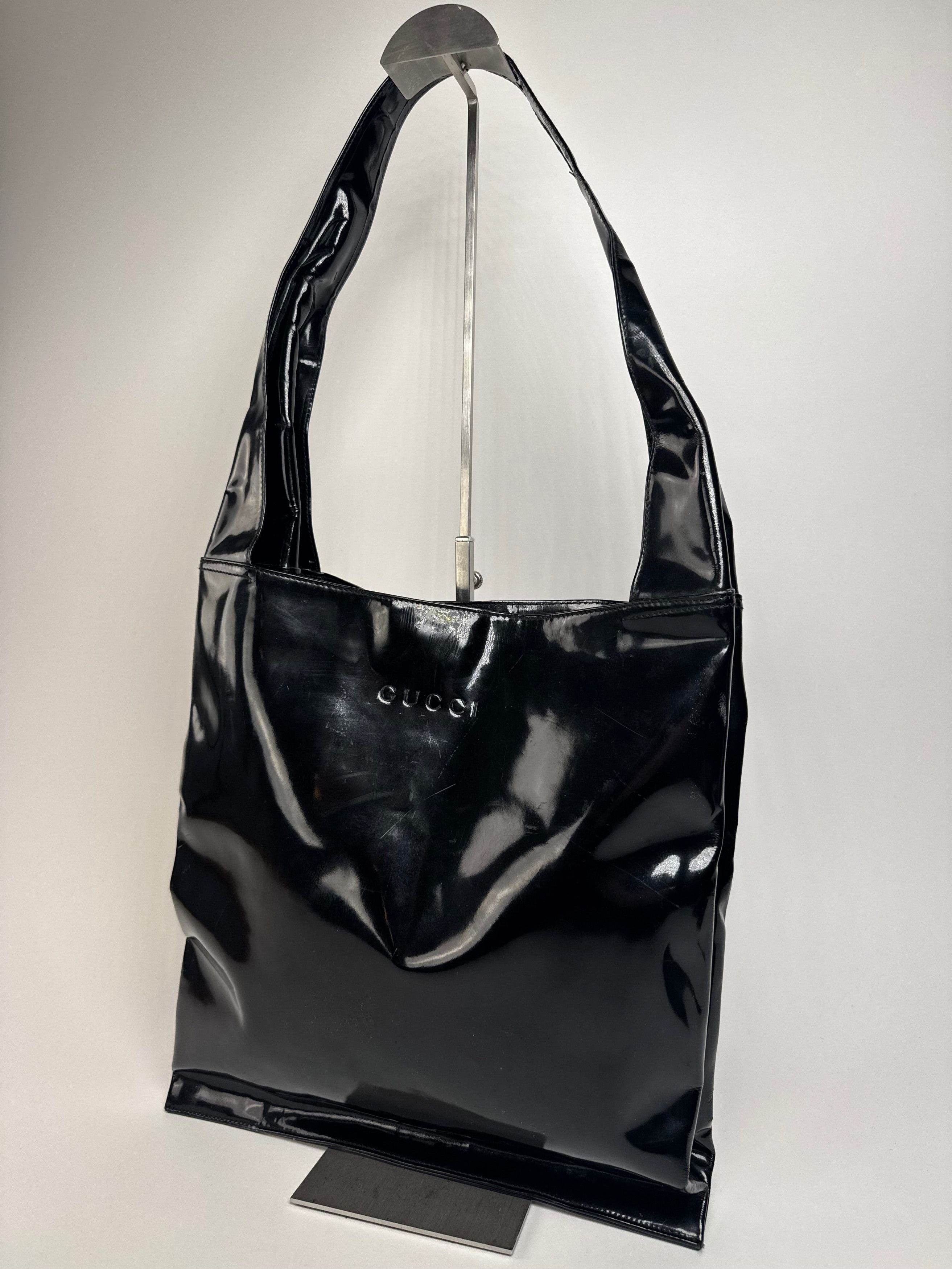 Gucci Vintage Patent Leather Handbag Black Size ONE SIZE - 1 Thumbnail