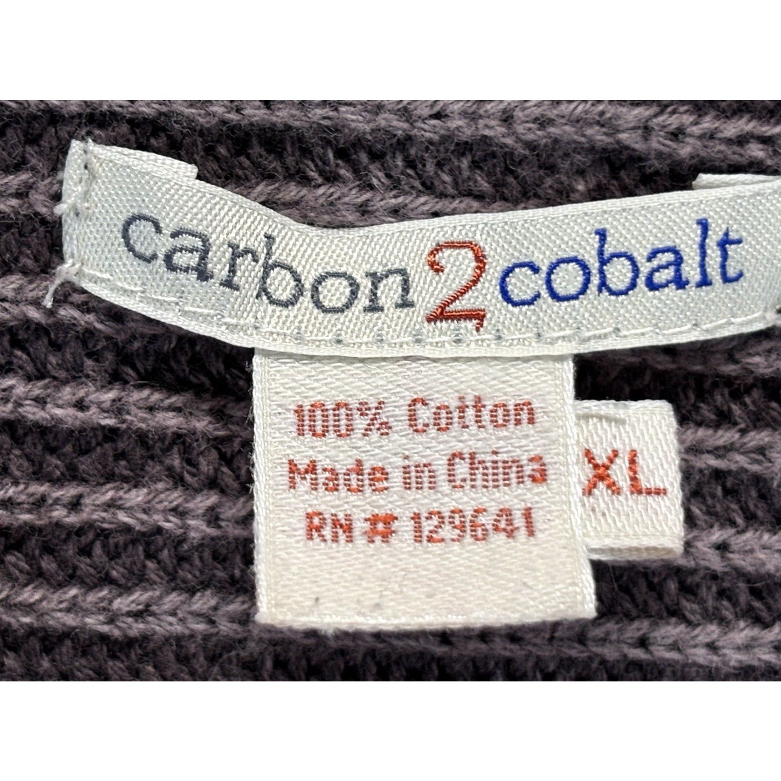 Carbon2Cobalt Carbon 2 Cobalt Ribbed Waterman Sweater Mens XL Crew Neck Pullover Knitted Knit Classic Outdoor Preppy Vintage Wash Cotton Brown/Purple Size US XL / EU 56 / 4 - 5 Thumbnail