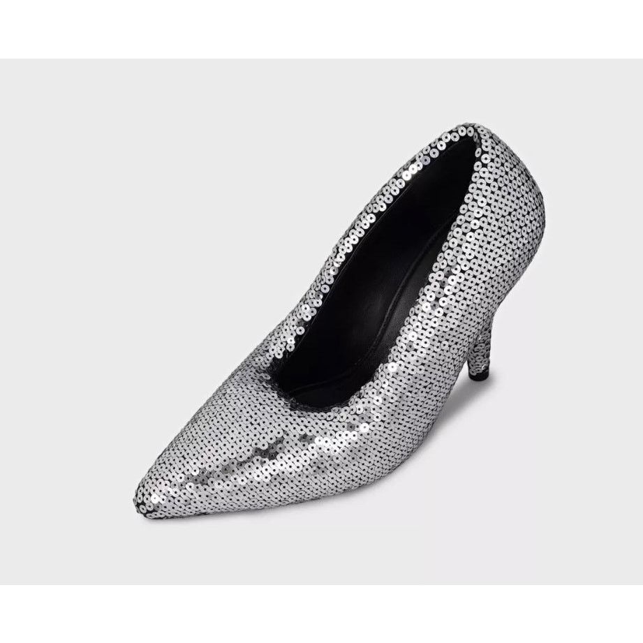 Balenciaga Balenciaga Gray Sequin Stiletto Pumps Size 39 Size US 8 / IT 38 - 2 Thumbnail