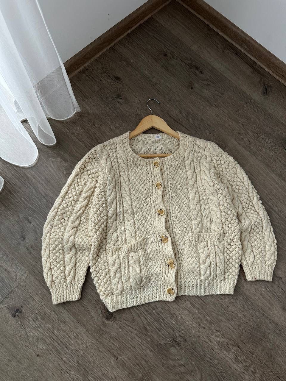 Vintage Vintage Cardigan Wool Beige Scotland Pocket Sweater Size M / US 6-8 / IT 42-44 - 9 Thumbnail