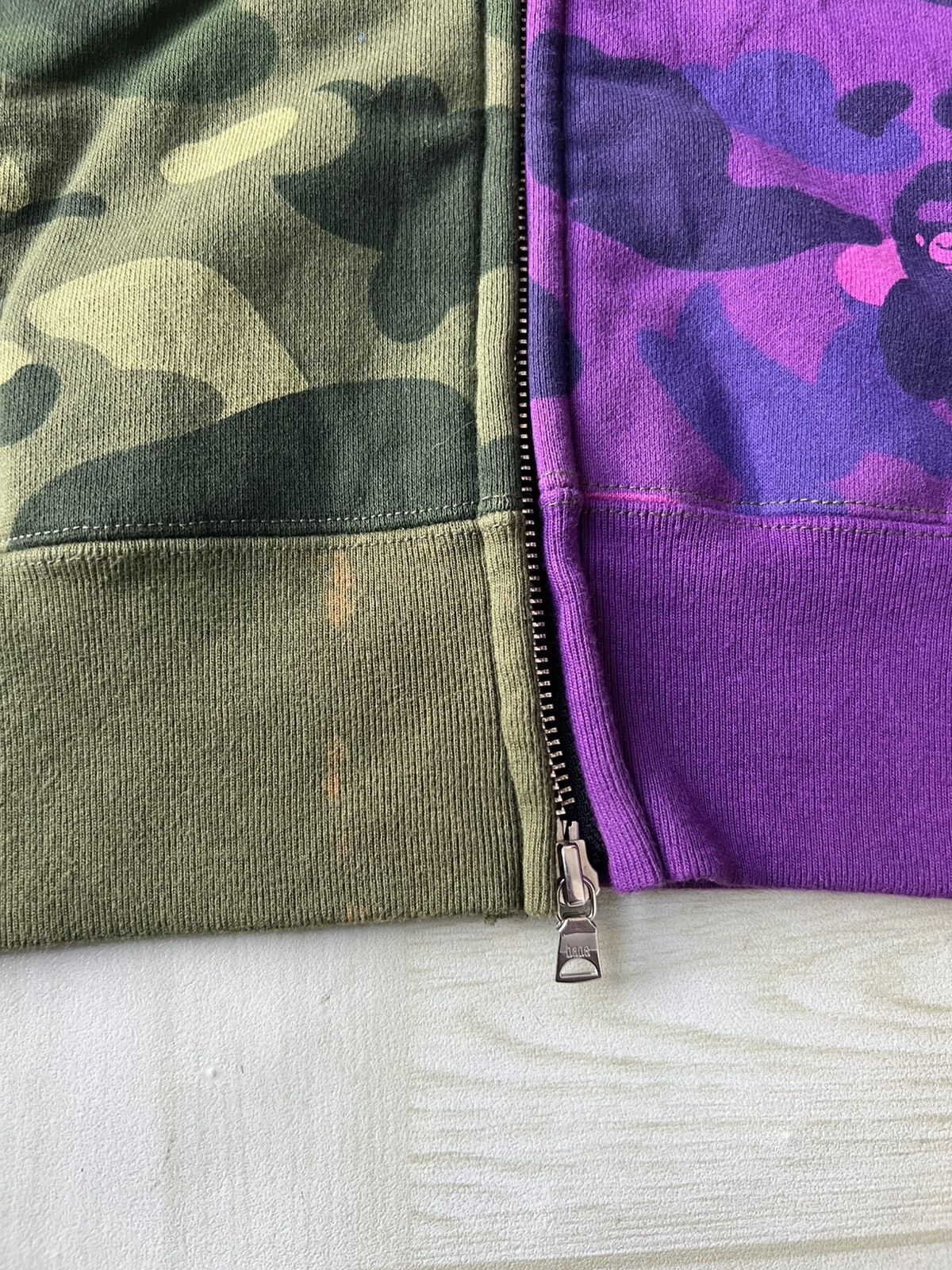 Bape FW22 BAPE Camo Color Green Purple Shark Full Zipper Hoodie Size US L / EU 52-54 / 3 - 12 Thumbnail