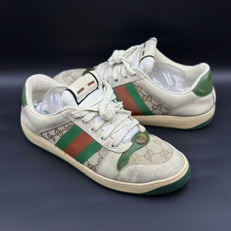 Gucci Gucci Screener Green Leather Sneakers for Men - Size US 8 / EU 41 - 9 Thumbnail
