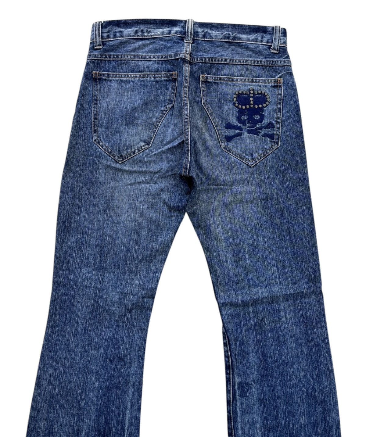 Vintage Skulls Ripped Japanese Denim Flare Jeans PPFM style