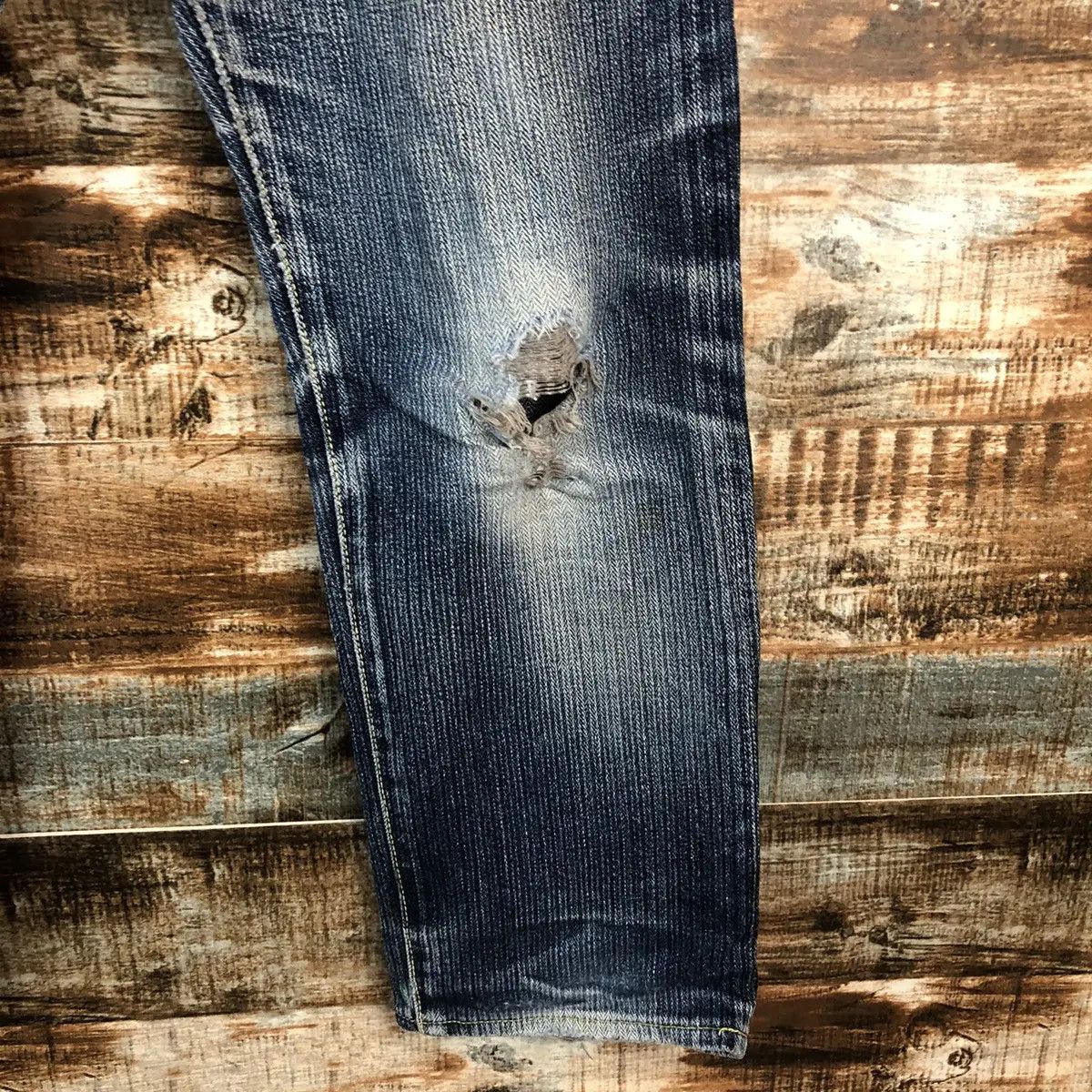 Edition Japan DL Graph Zero Denimio Distressed selvedge Denim Pants #A2073 Size US 33 - 7 Thumbnail