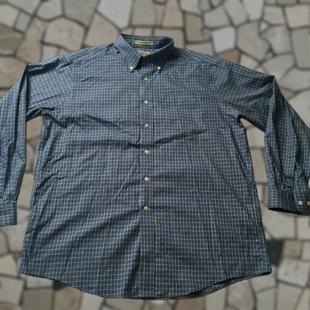 Vintage VINTAGE L.L. Bean Shirt Men's Large Blue Wrinkle Resistant Plaid Long Sleeve Button-Up Casual Shirt Size US L / EU 52-54 / 3 - 1 Thumbnail