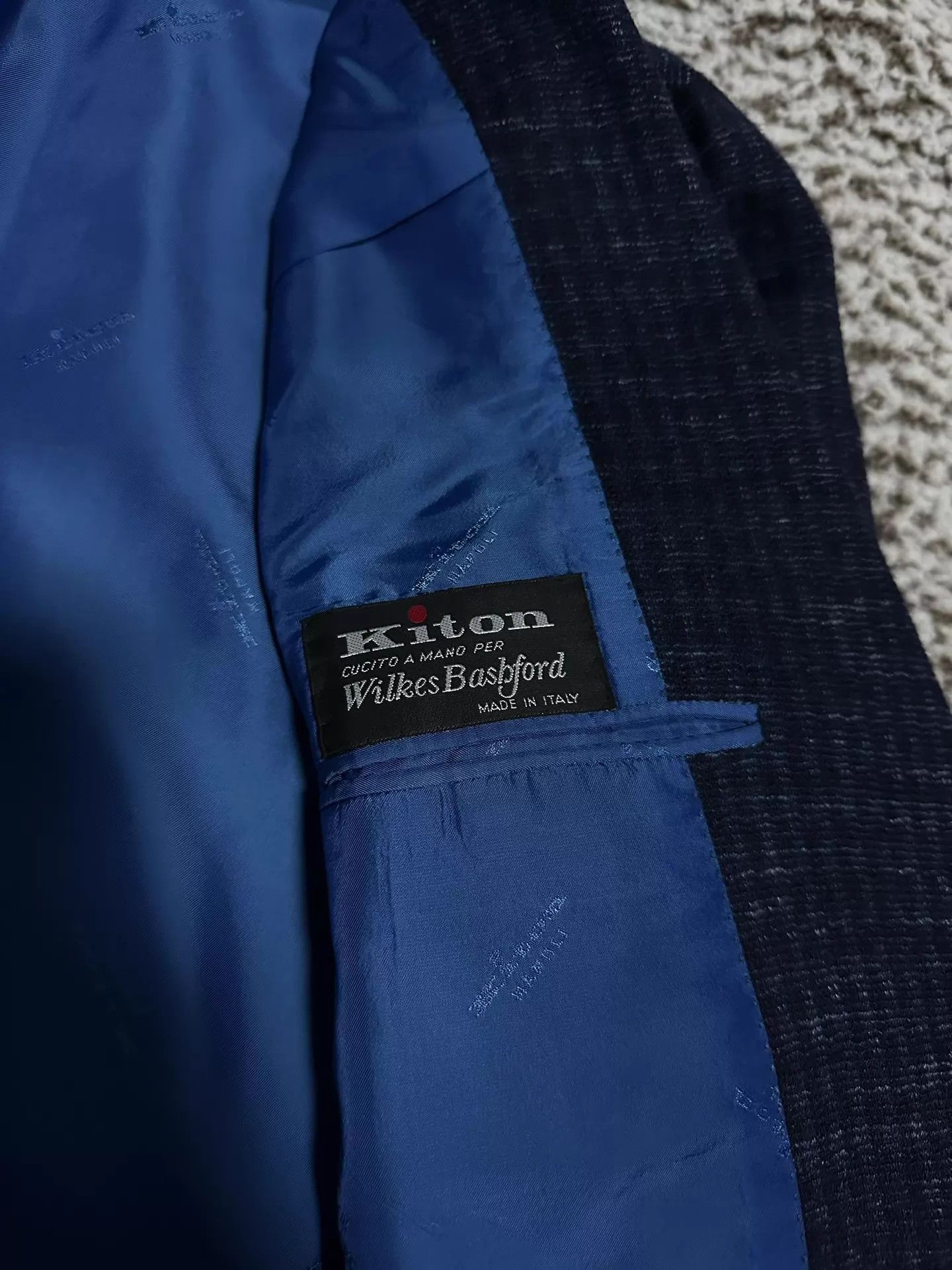 Kiton Kiton Textured Navy Italian Casual Short Blazer Size 50 Size 50R - 2 Thumbnail