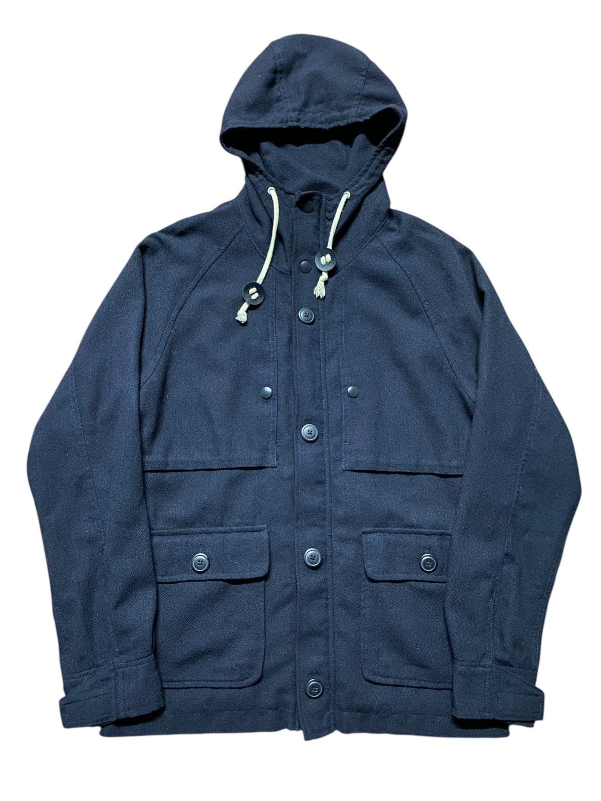 Back Number Wool Utility Hooded Jacket
