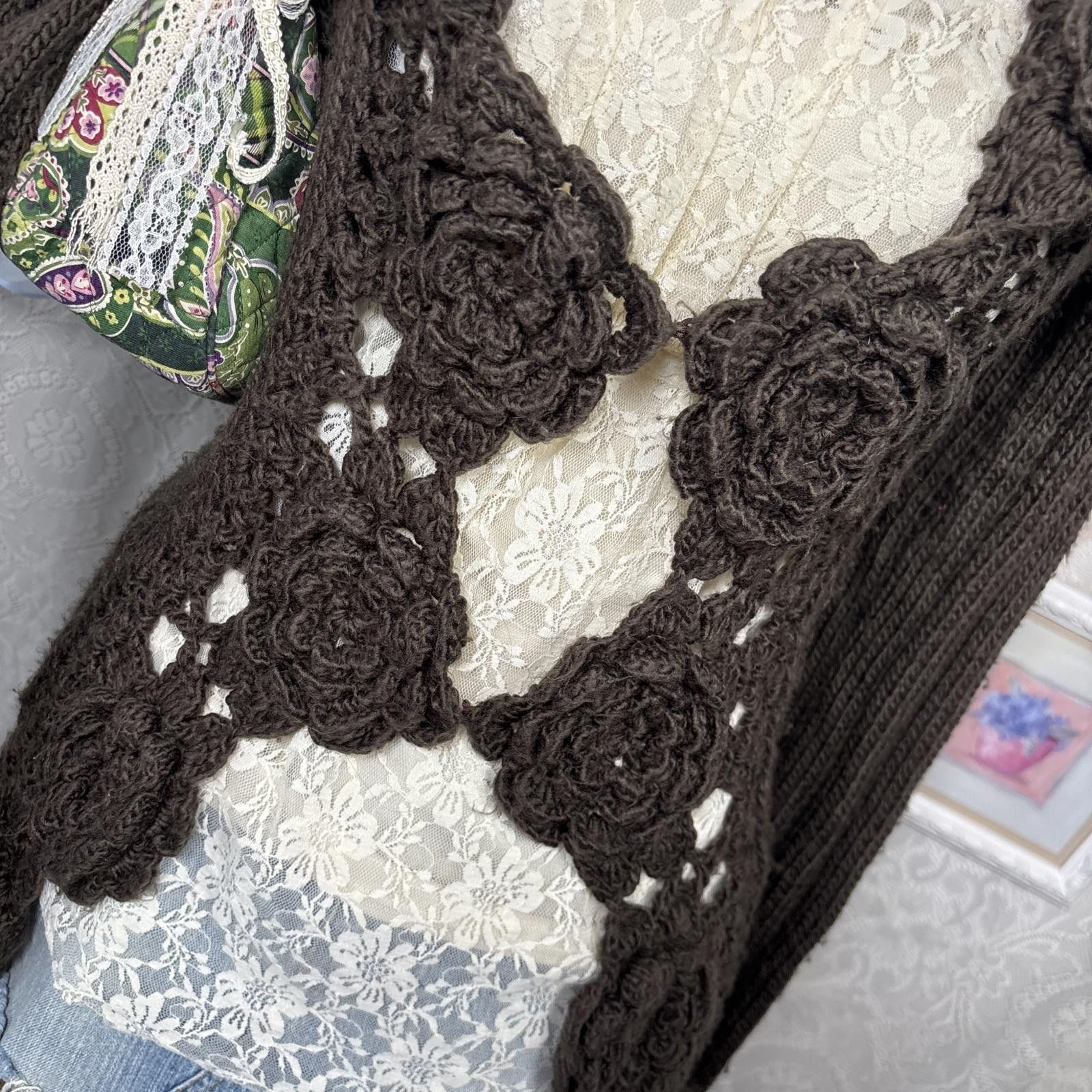 Other y2k vintage crochet floral cardigan Size L / US 10 / IT 46 - 3 Thumbnail