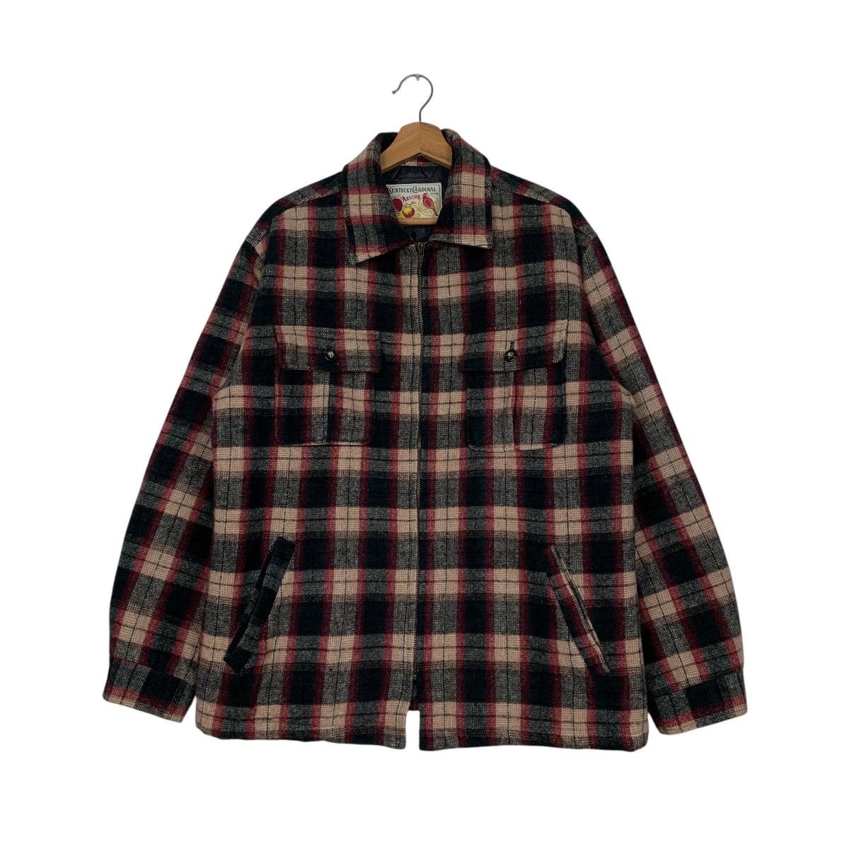 Japanese Brand Vintage Kentucky Cardinal Tartan Wool Jacket Size US L / EU 52-54 / 3 - 1 Thumbnail