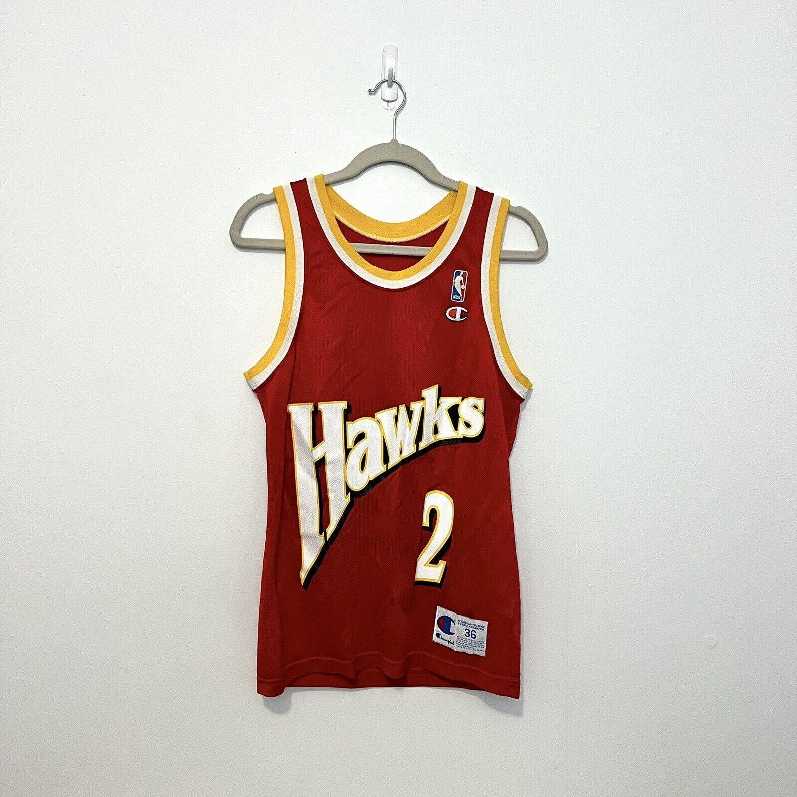 image of 1990S Atlanta Hawks 2 Stacey Augmon Jersey Champion Size 36 in Red, Men's