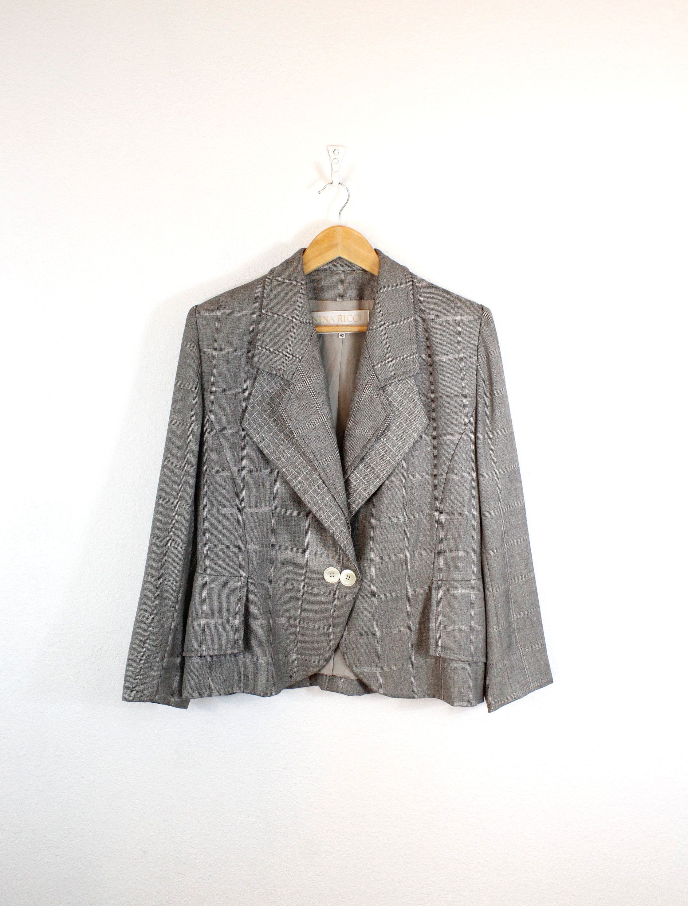 Nina Ricci Womens Nina Ricci Gray Wool Blazer Jacket 42 size Size M / US 6-8 / IT 42-44 - 1 Thumbnail