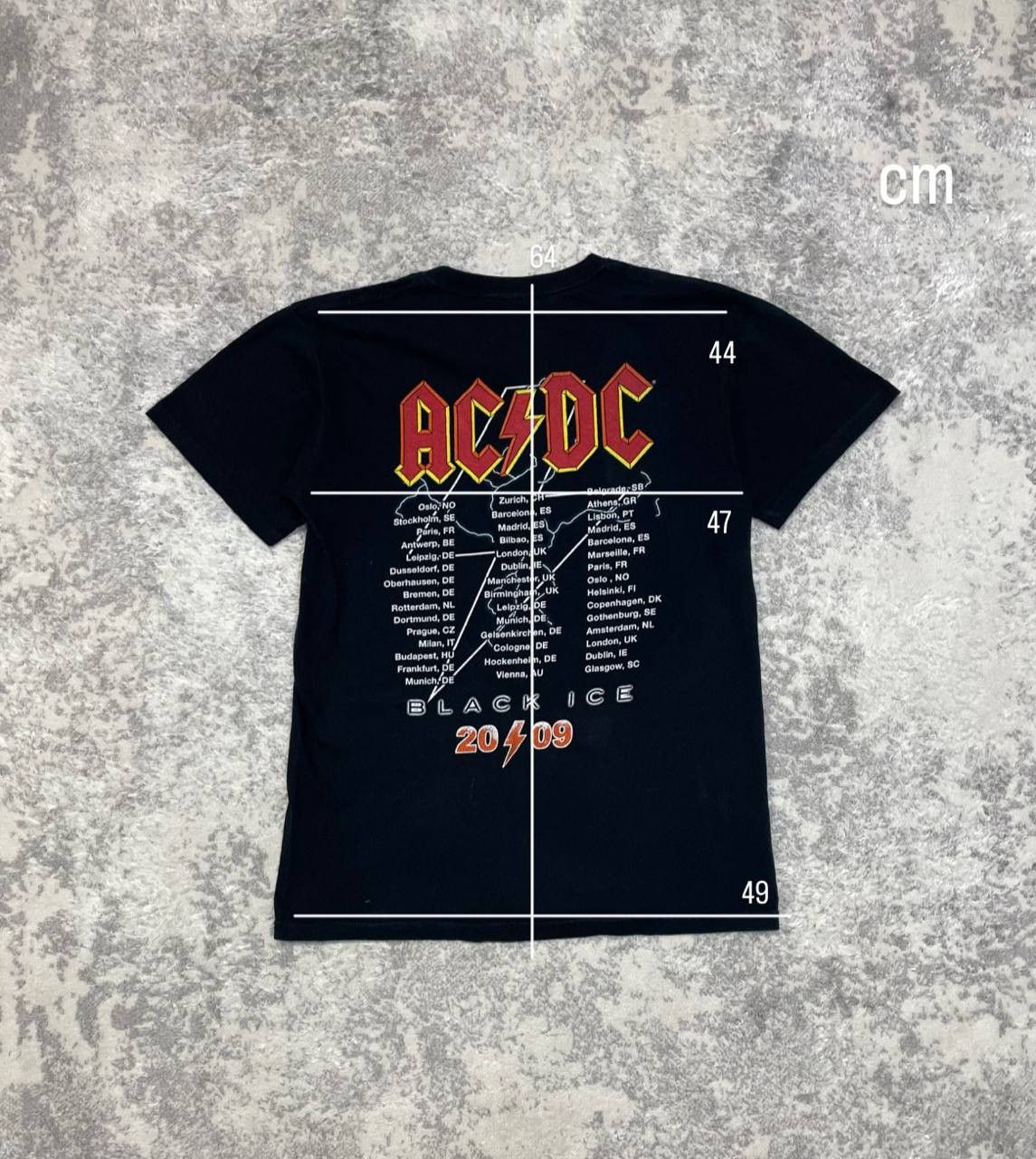 AC/DC Vintage AC/DC 2009 European Tour Black Ice Shirt Concert Size US S / EU 44-46 / 1 - 12 Thumbnail