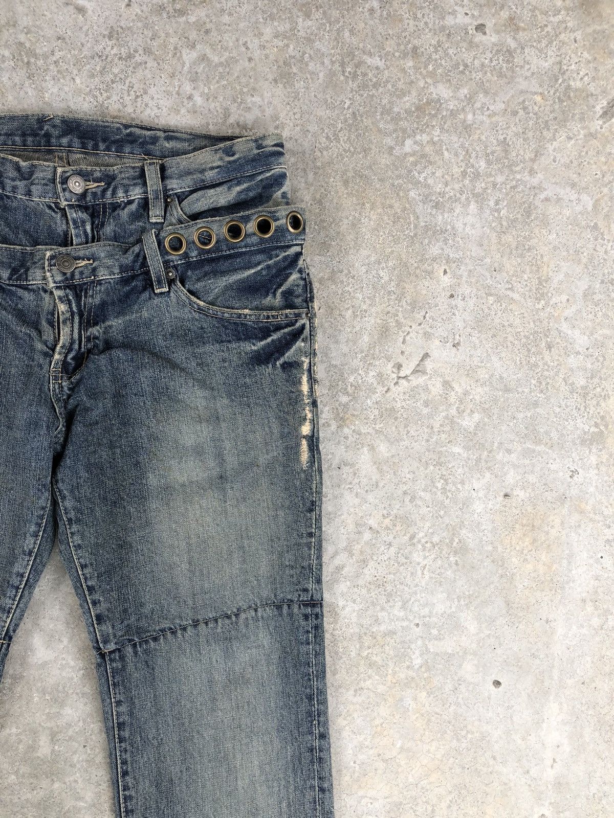 PPFM PPFM Double Waist Distressed Jeans Size US 33 - 5 Thumbnail