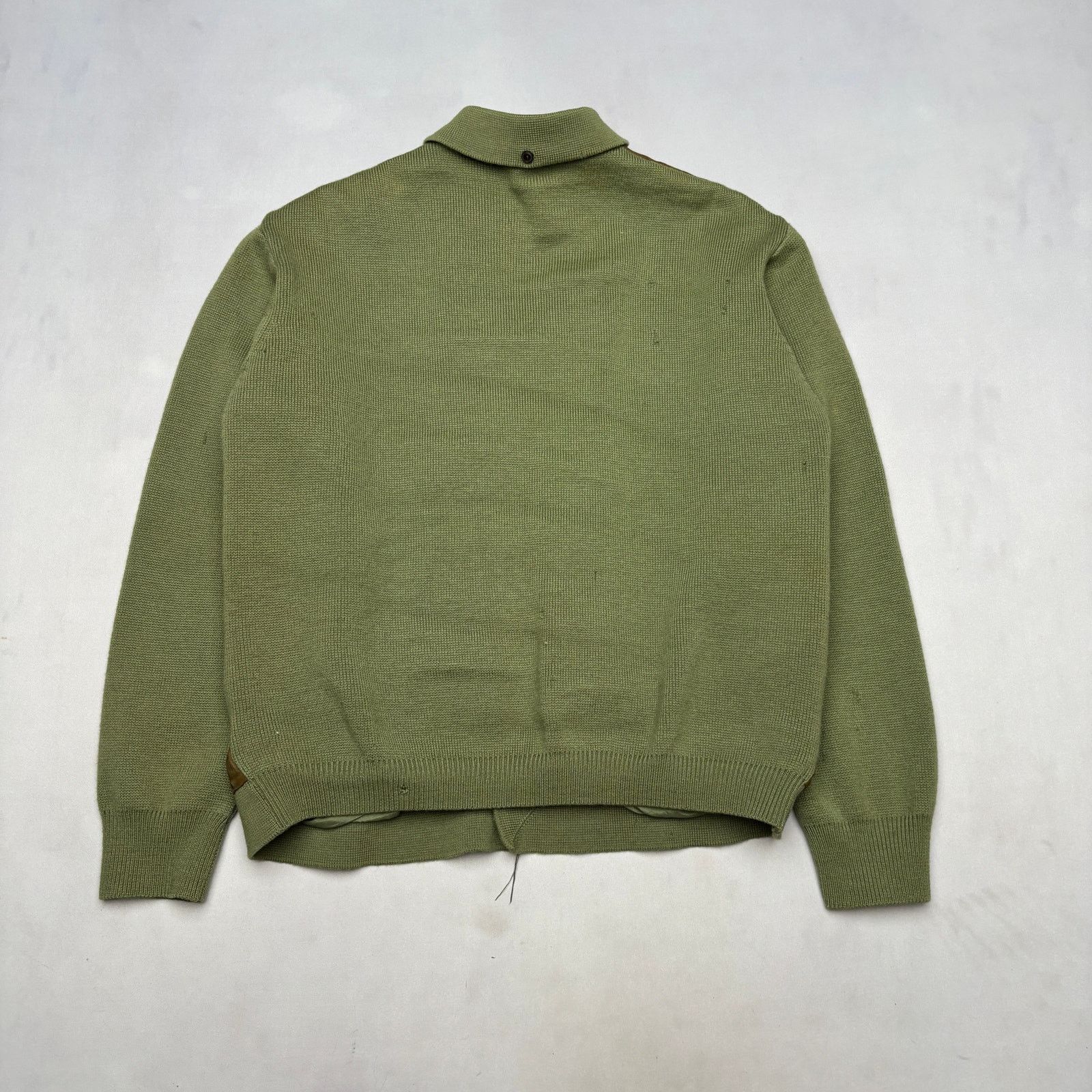Vintage Vintage 40s 50s Wool Knit Suede Cardigan Sweater Ricky M Size US M / EU 48-50 / 2 - 3 Thumbnail