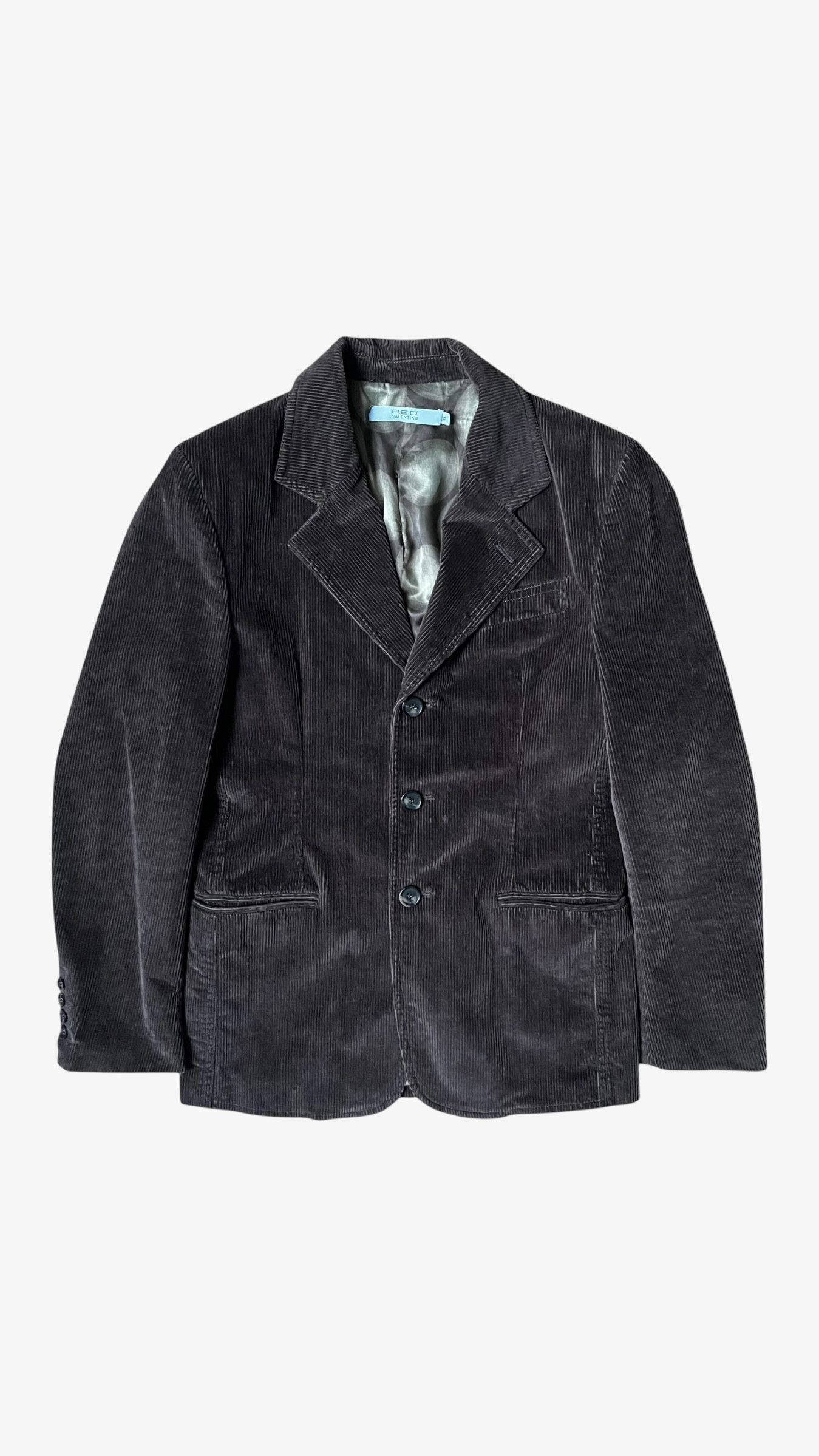 Valentino Vintage Y2K Women's RED Valentino Brown Corduroy Long Blazer Size L / US 10 / IT 46 - 1 Thumbnail