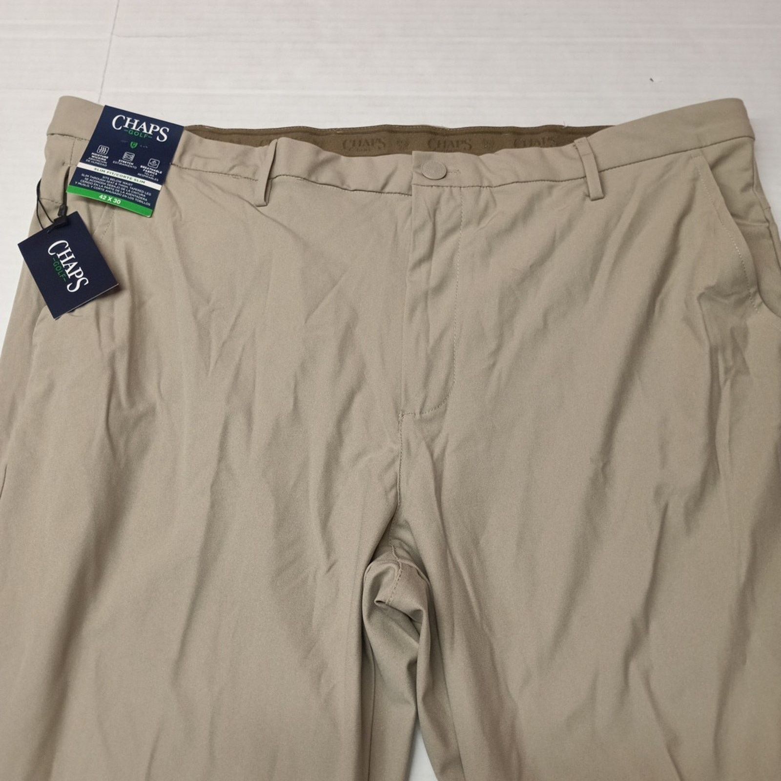 Chaps Chaps Golf Slim Fit Pants Mens 42x30 Khaki Stretch Waistband Size US 42 / EU 58 - 4 Thumbnail