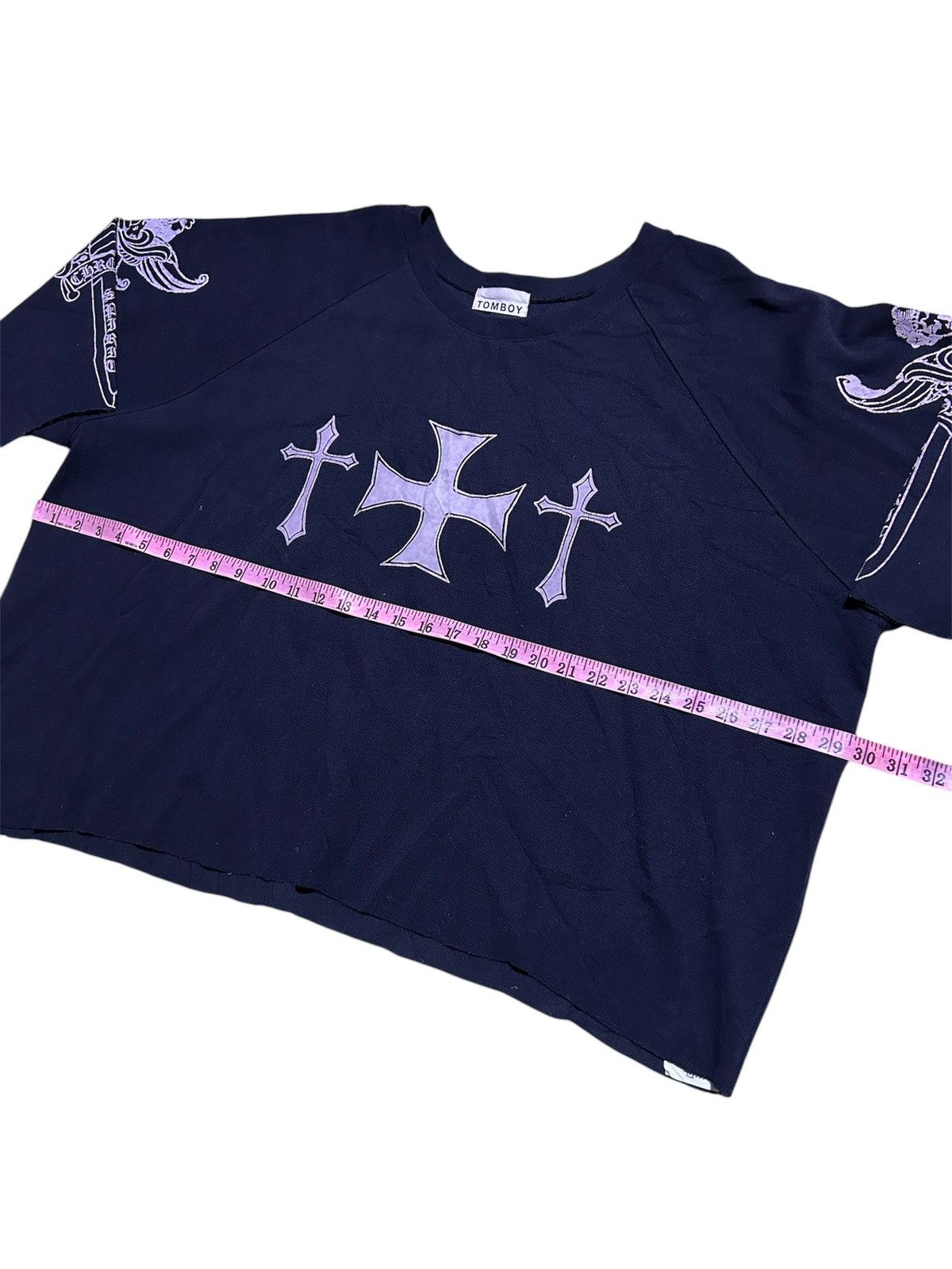 Beauty Beast × Japanese Brand 💥 RARE TOMBOY BIG CROSS CROPS SHIRT Size US XXL / EU 58 / 5 - 6 Thumbnail