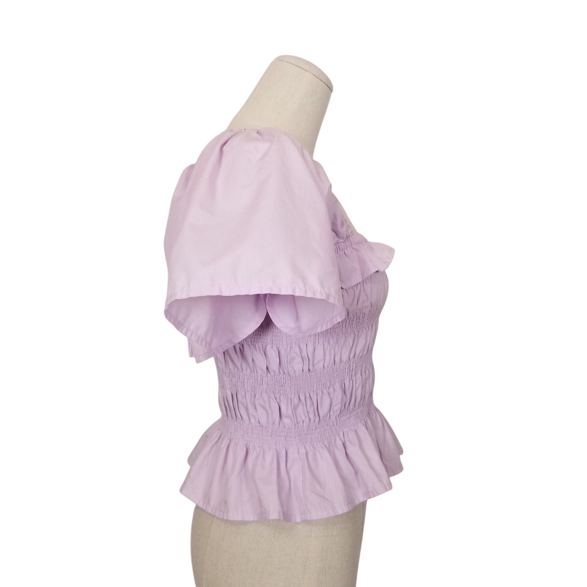 Other Aaron & Amber Smocked Puff Shoulder Top Size M / US 6-8 / IT 42-44 - 5 Thumbnail