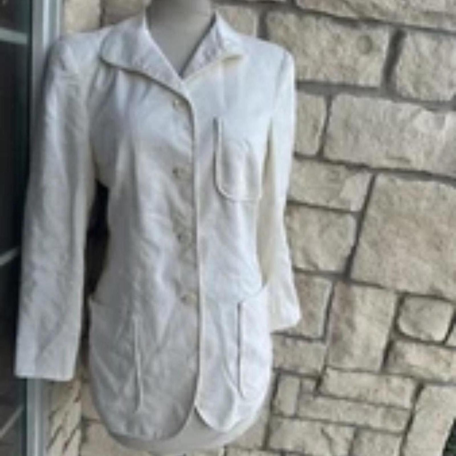 DKNY Vintage 1980s DKNY silk linen jacket 4 Size S / US 4 / IT 40 - 2 Thumbnail