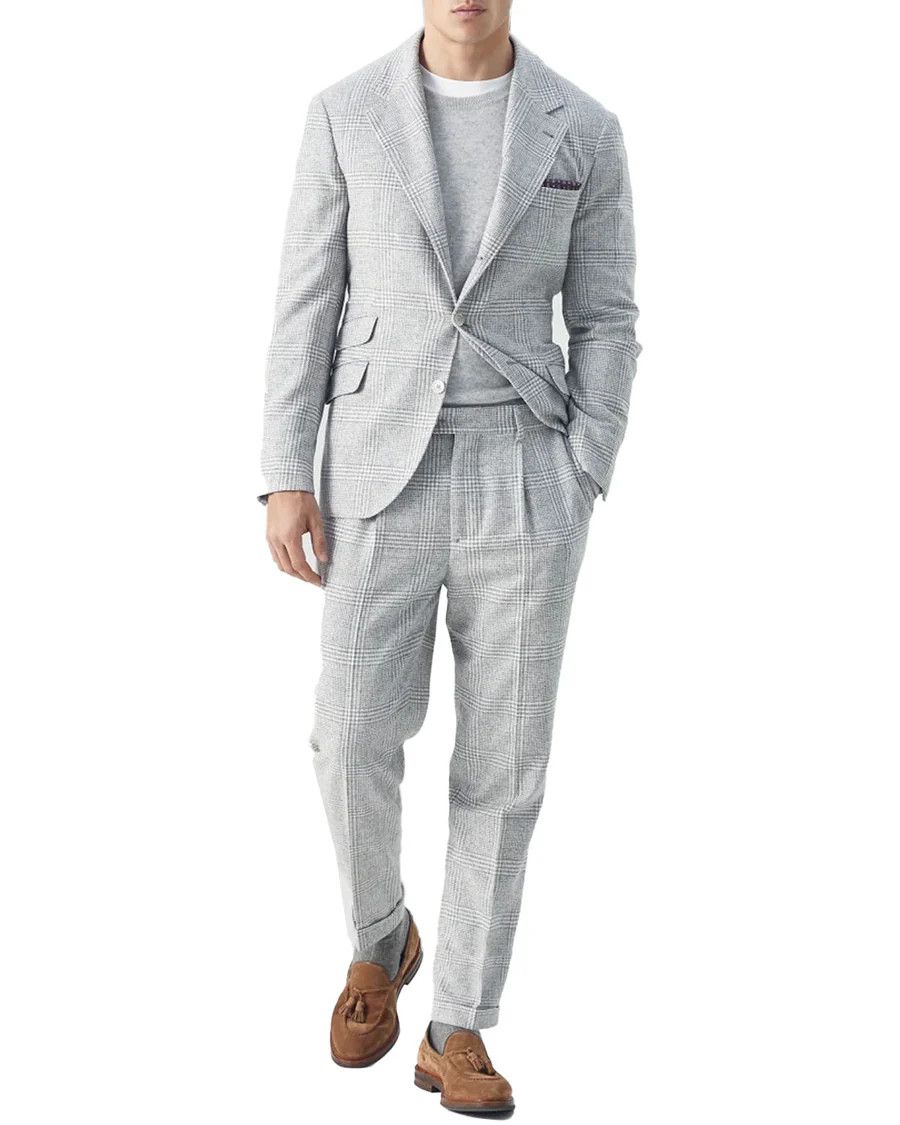 Brunello Cucinelli o1w1db10924 Suit in Grey Size 44R - 1 Thumbnail