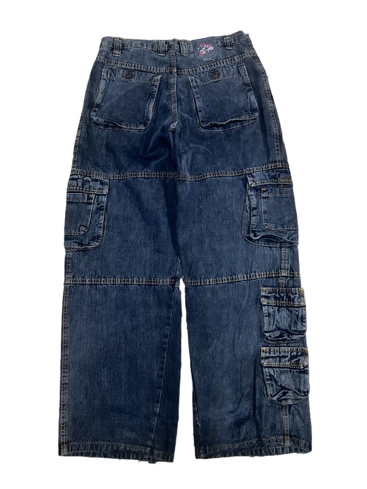 If Six Was Nine × Japanese Brand BAGGY💥JOHN SILVER CARGO PANT DISTRESSED DENIM PANT Size US 33 - 6 Thumbnail