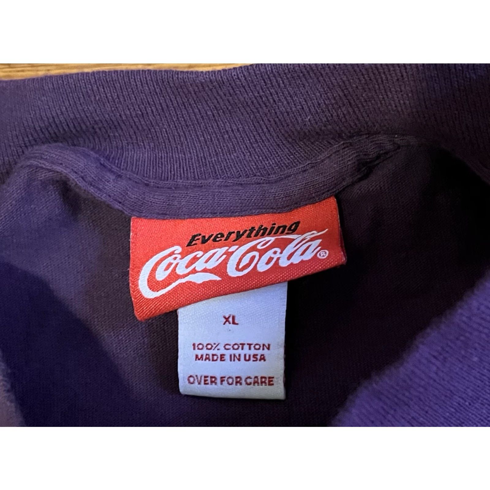 Vintage VINTAGE Coca Cola Shirt Coca Cola Logo Graphic Print 90s Men’s XL Purple White Crew Neck Short Sleeve T-Shirt Size US XL / EU 56 / 4 - 5 Thumbnail